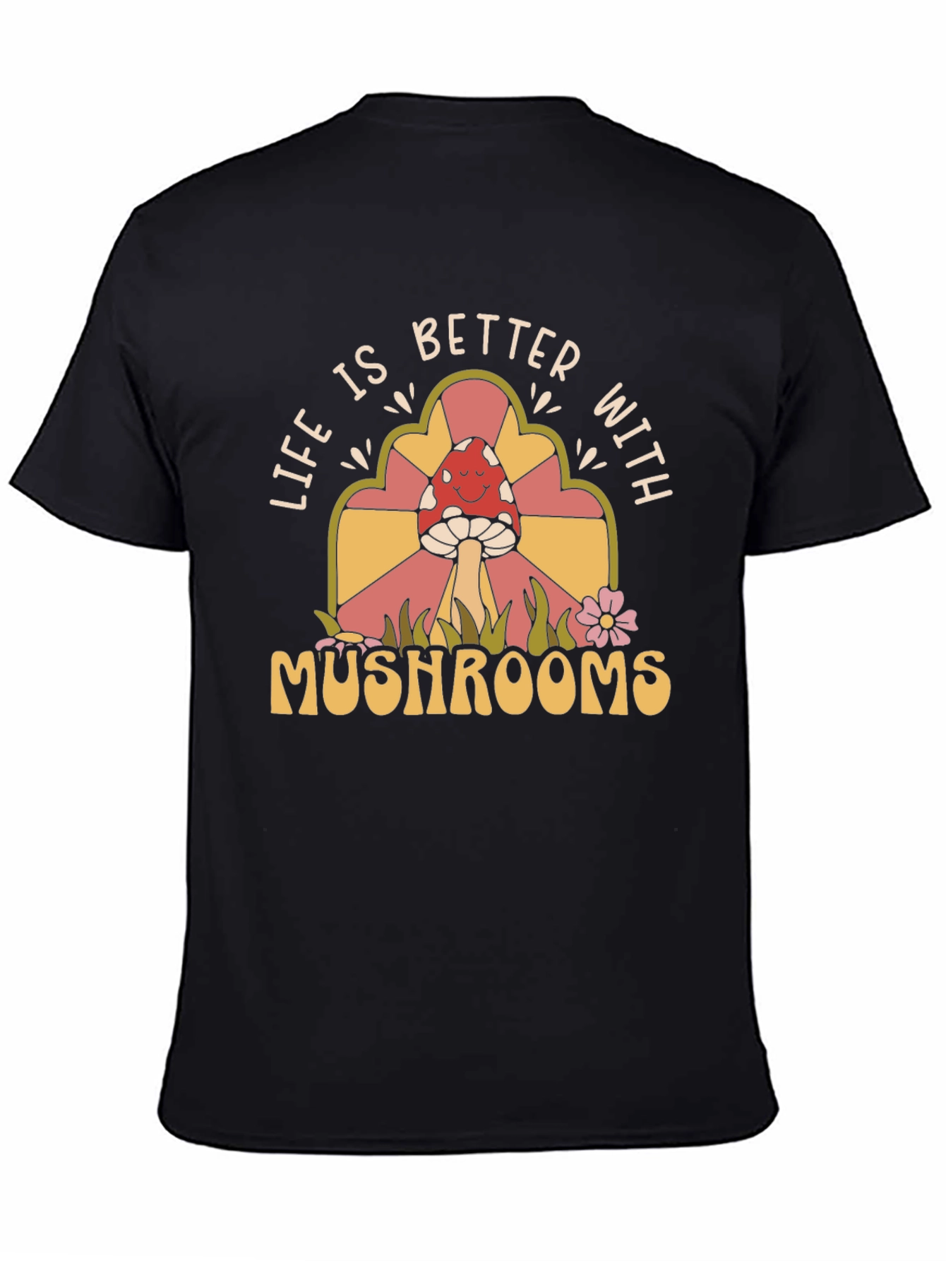 Life is Better with Mushrooms T-Shirt - Retro Design