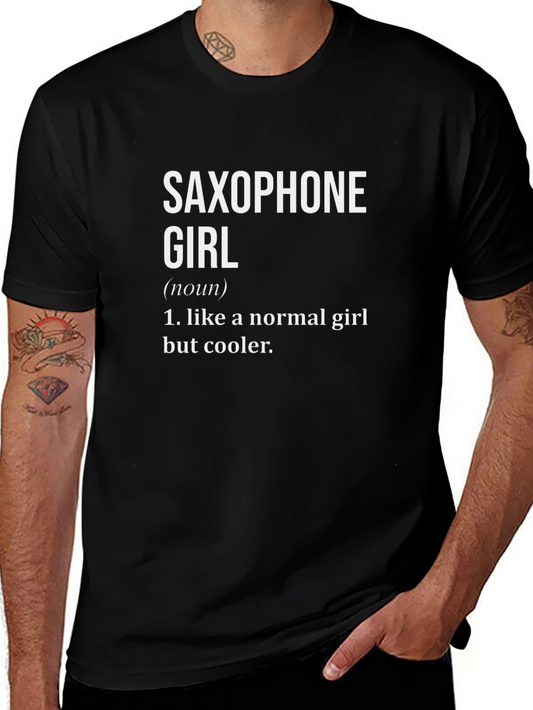Saxophone Girl Definition Black T-Shirt