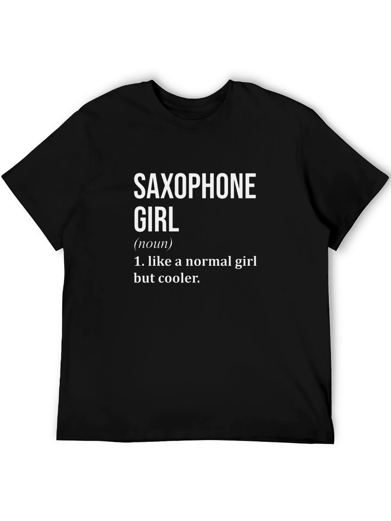 Saxophone Girl Definition Black T-Shirt