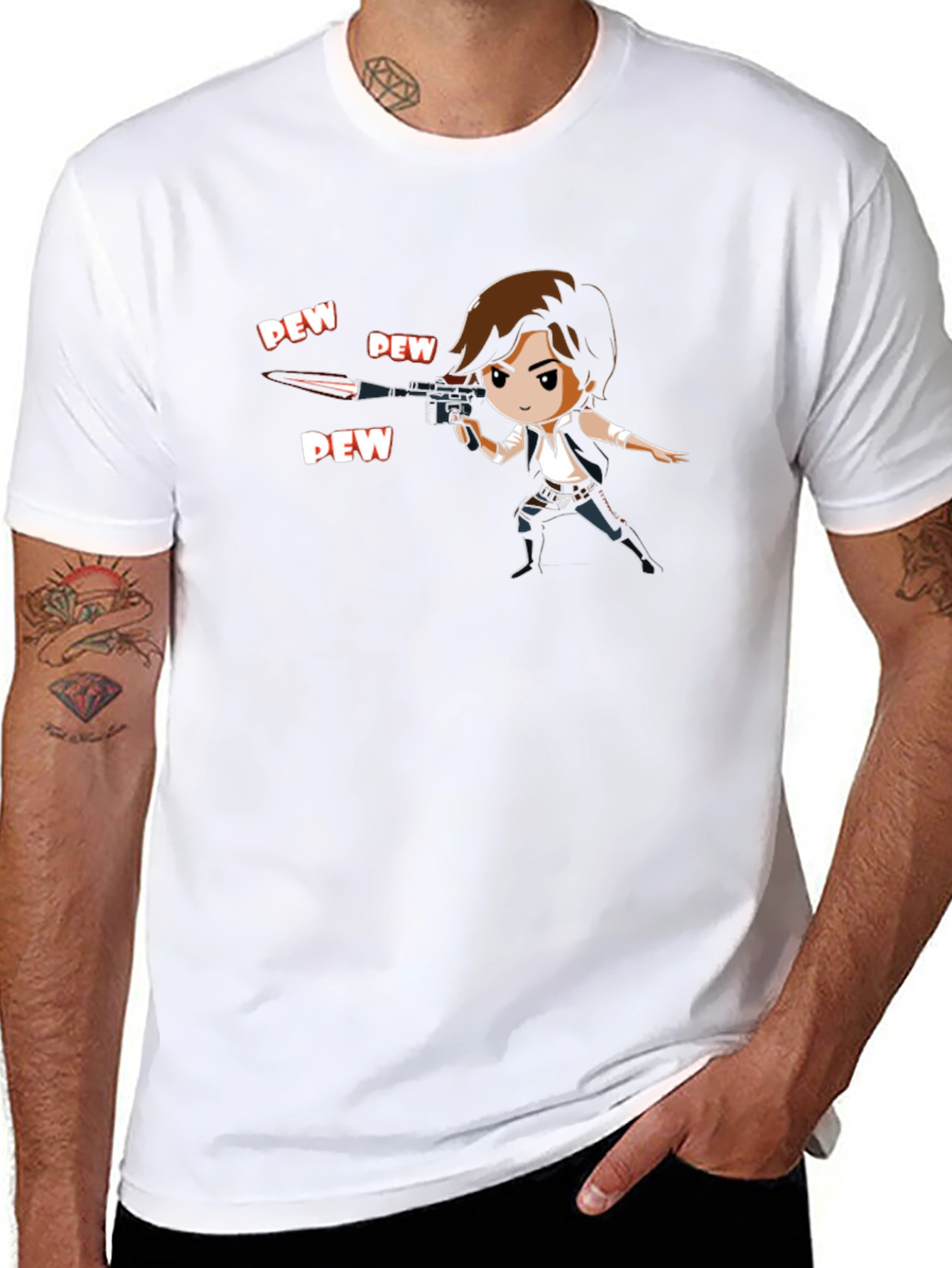 Han Solo Cartoon Style Graphic T-Shirt