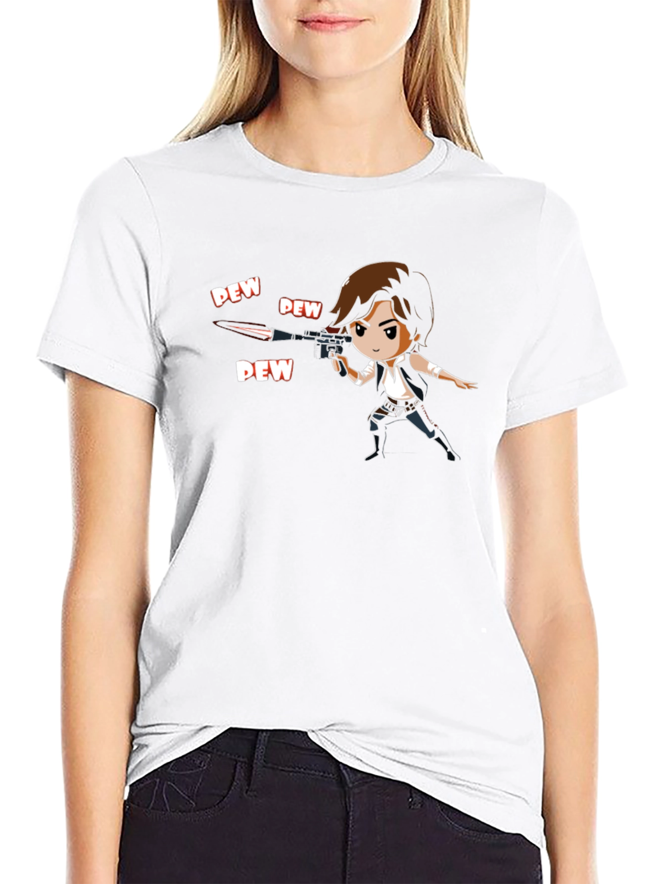 Han Solo Cartoon Style Graphic T-Shirt