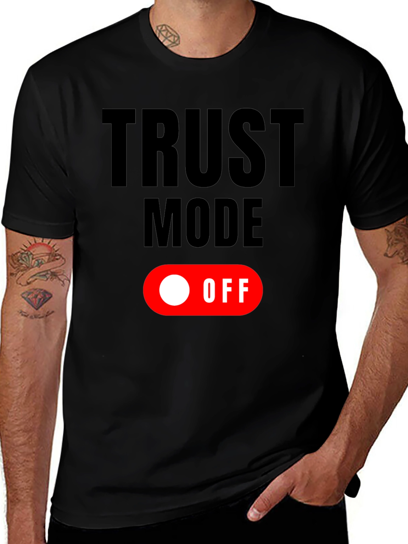 Trust Mode: OFF Graphic T-Shirt - Black