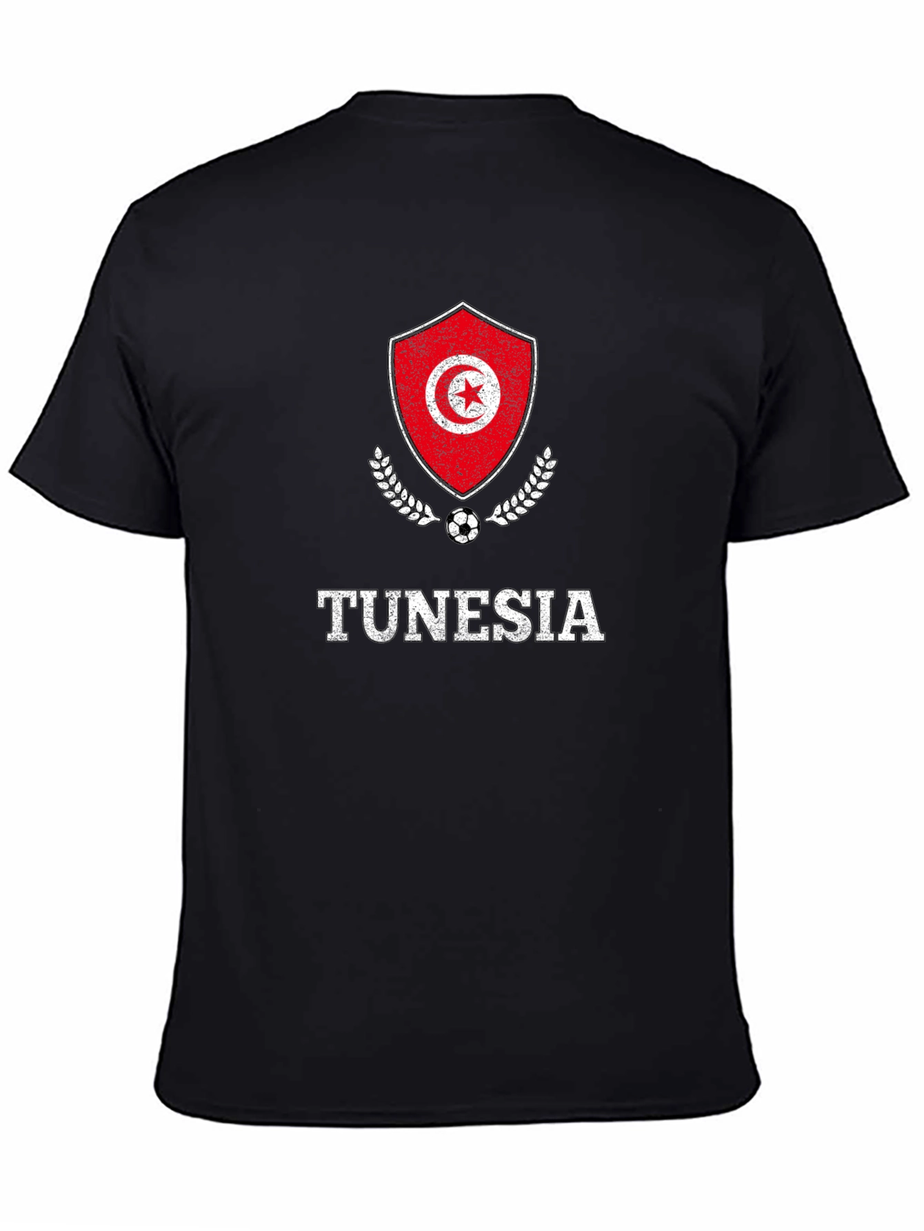 Tunisia Soccer T-Shirt - Mens Black Tee