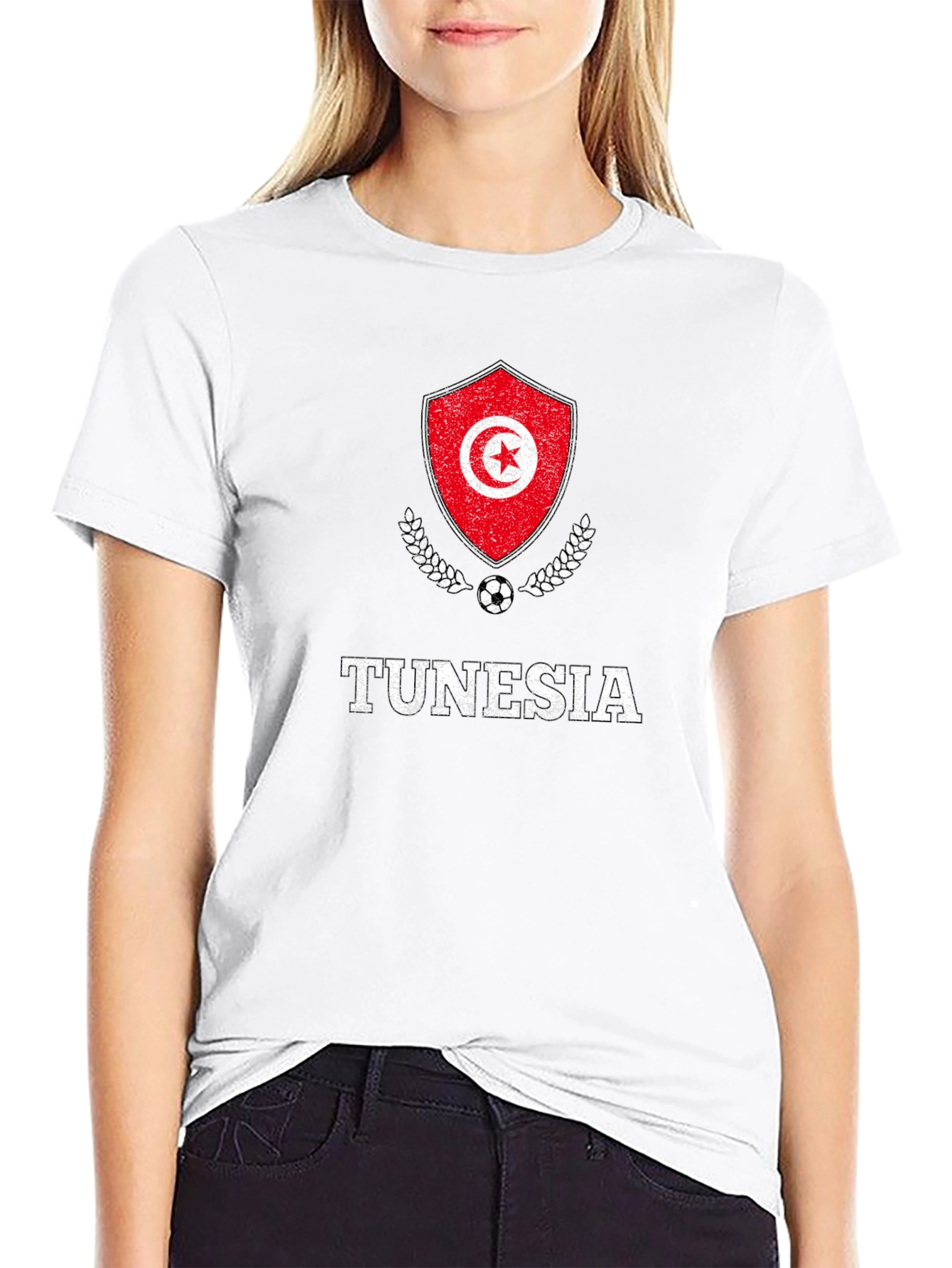 Tunisia Soccer T-Shirt - Mens Black Tee