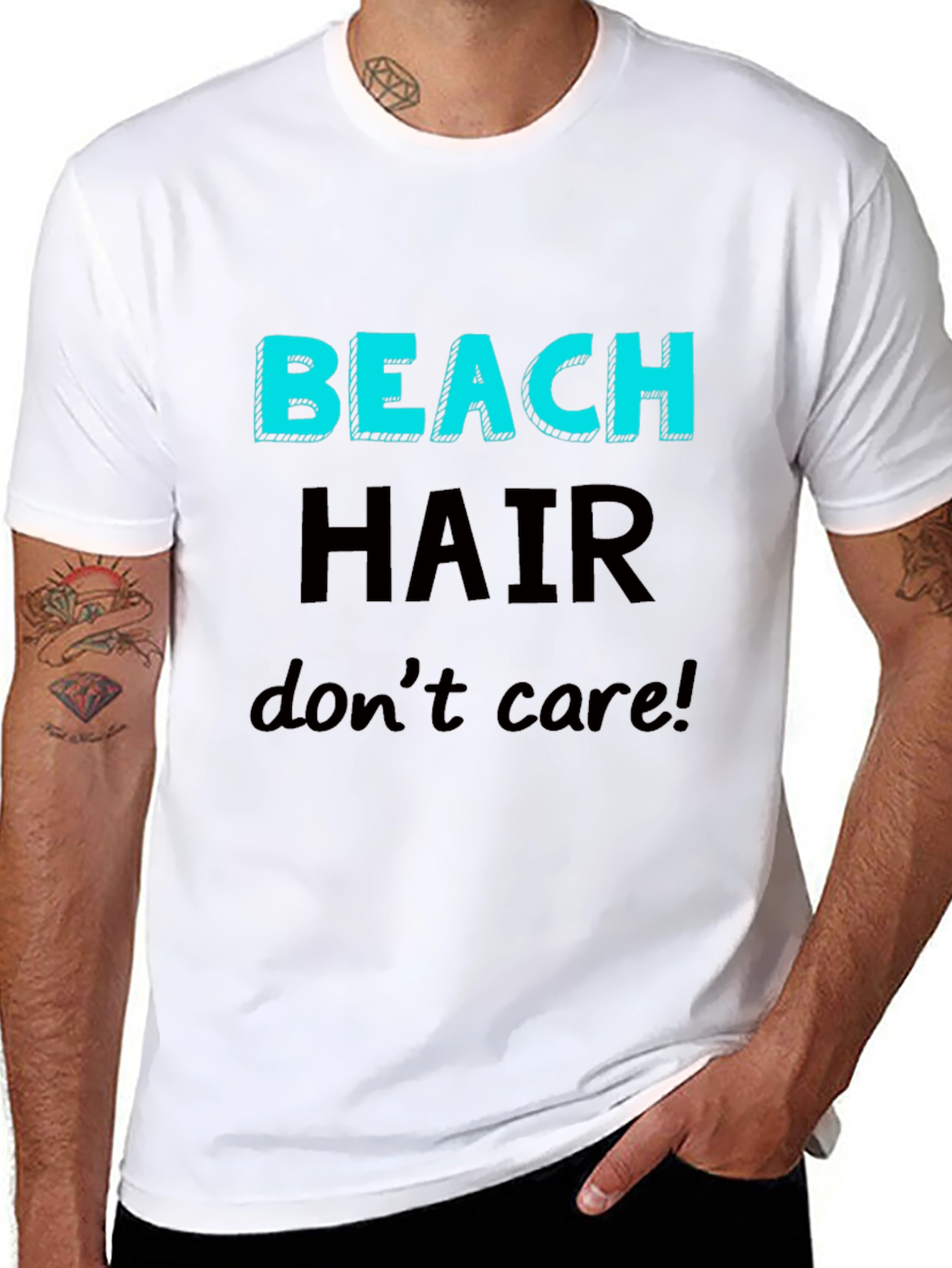Beach Hair Dont Care T-Shirt - Casual Graphic Tee