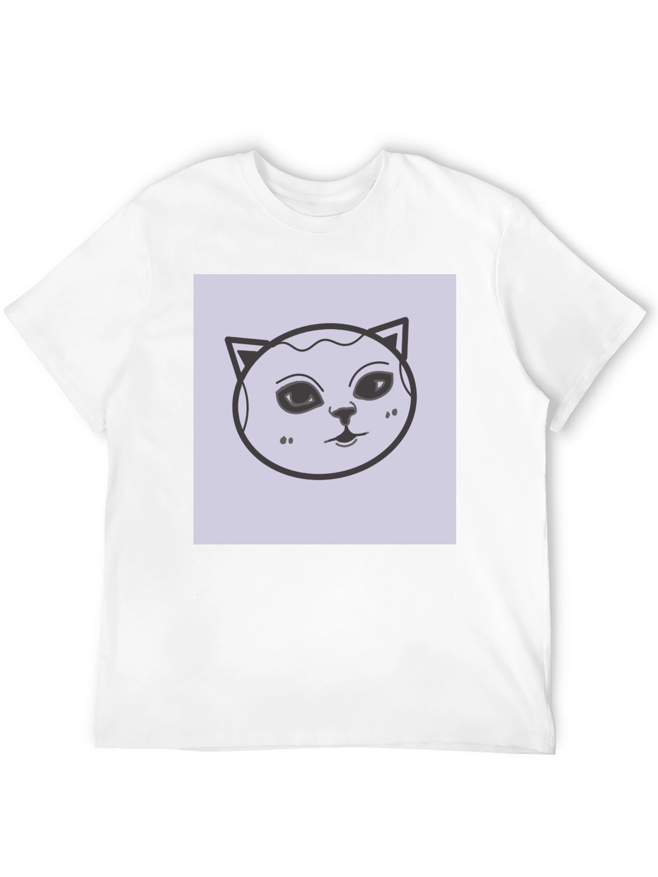 Cat Face Graphic Tee - Unisex Black T-Shirt