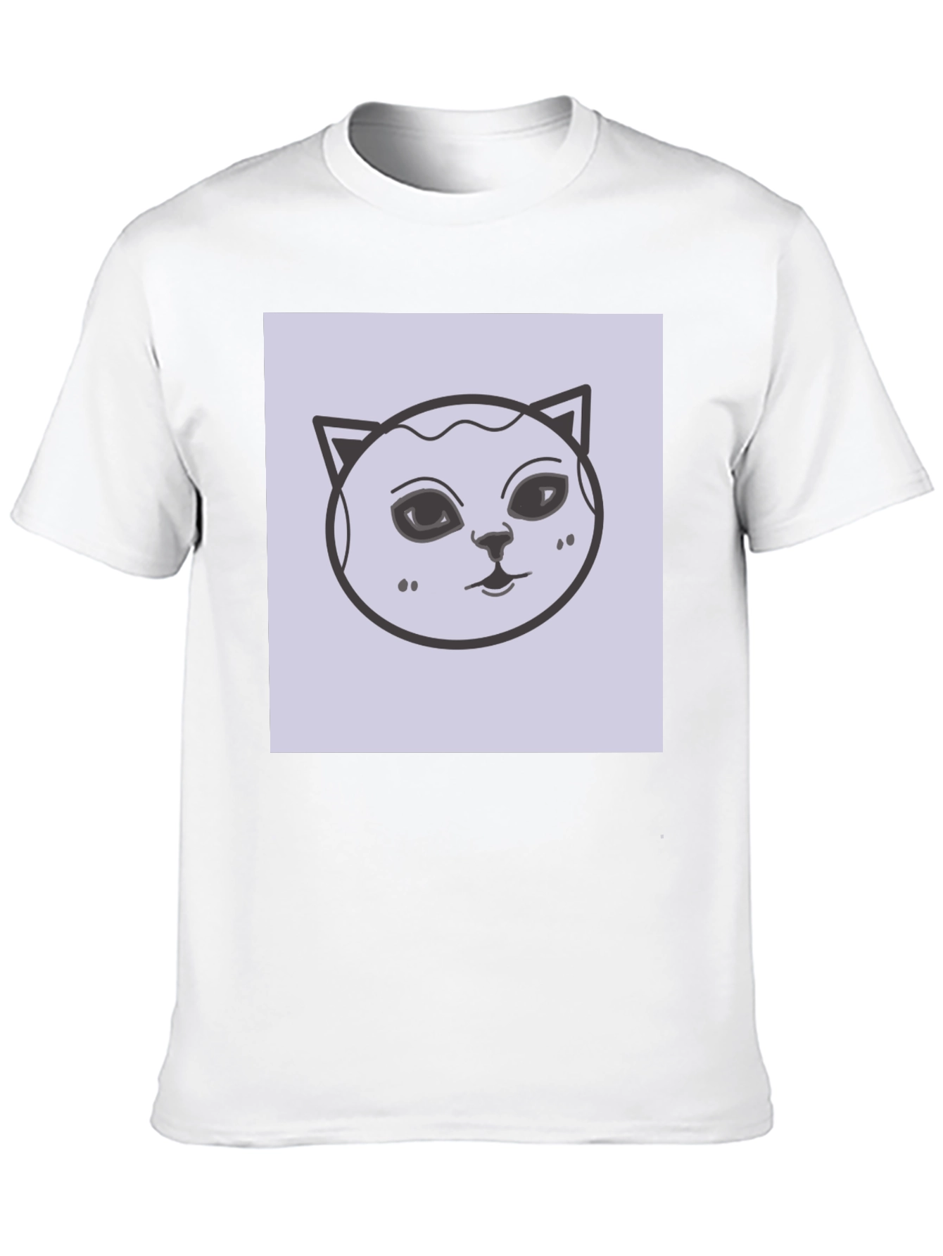 Cat Face Graphic Tee - Unisex Black T-Shirt