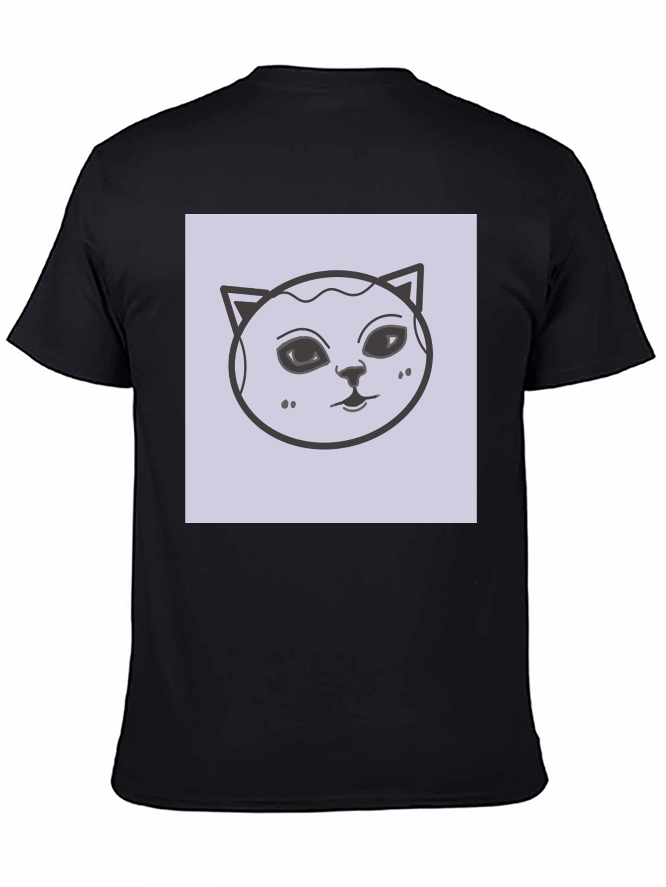 Cat Face Graphic Tee - Unisex Black T-Shirt