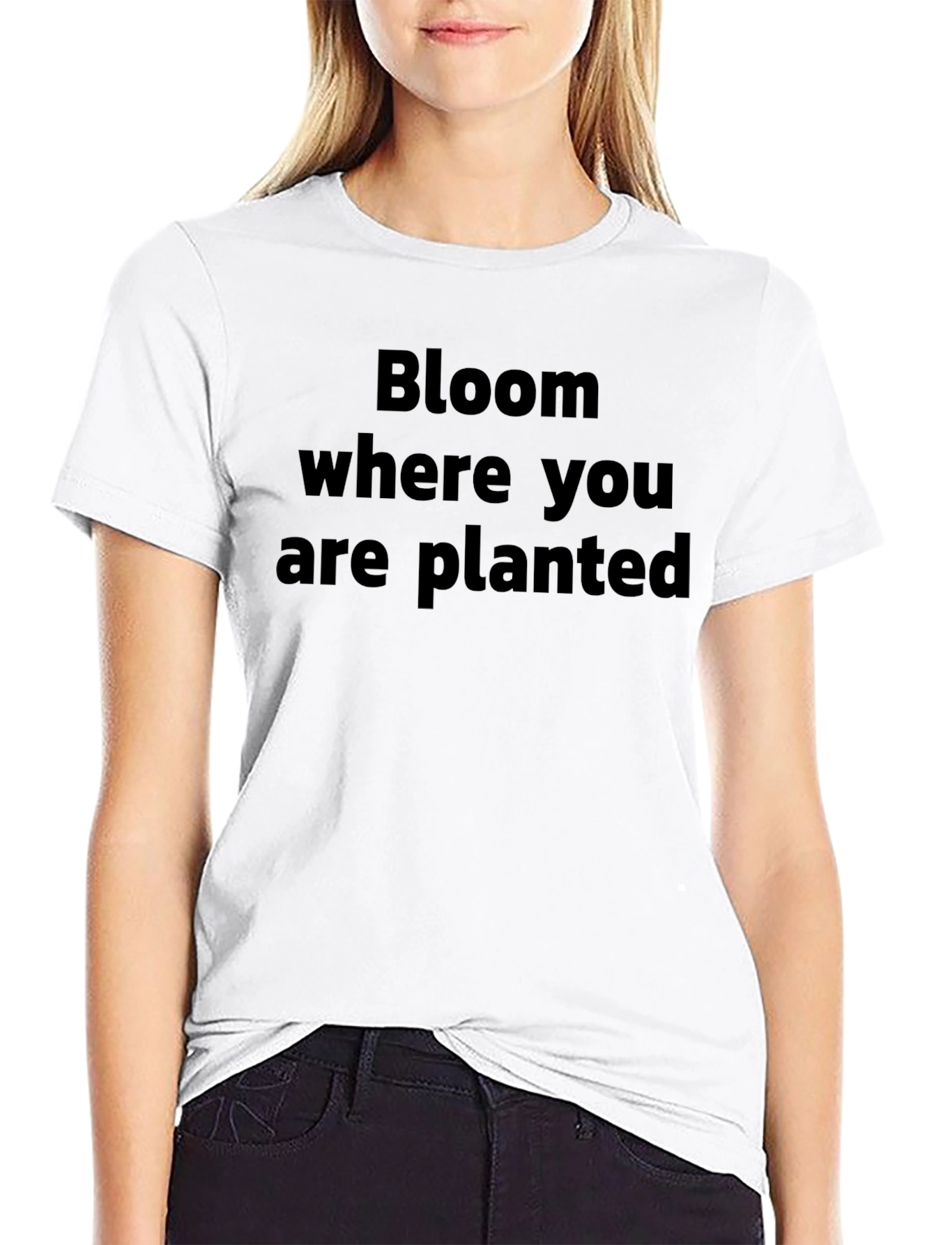 Bloom Where You Are Planted Black T-Shirt