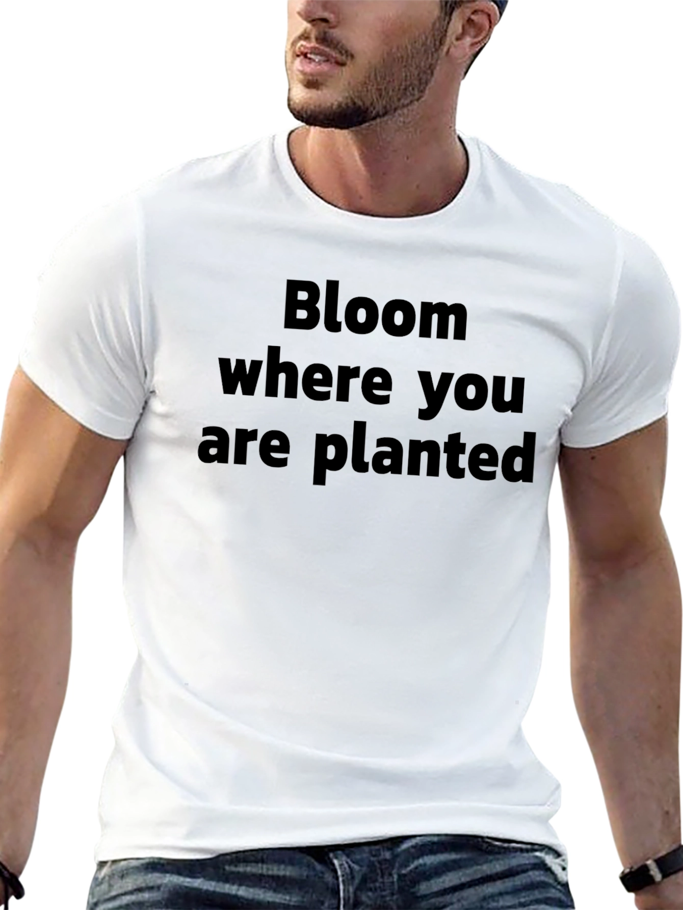 Bloom Where You Are Planted Black T-Shirt