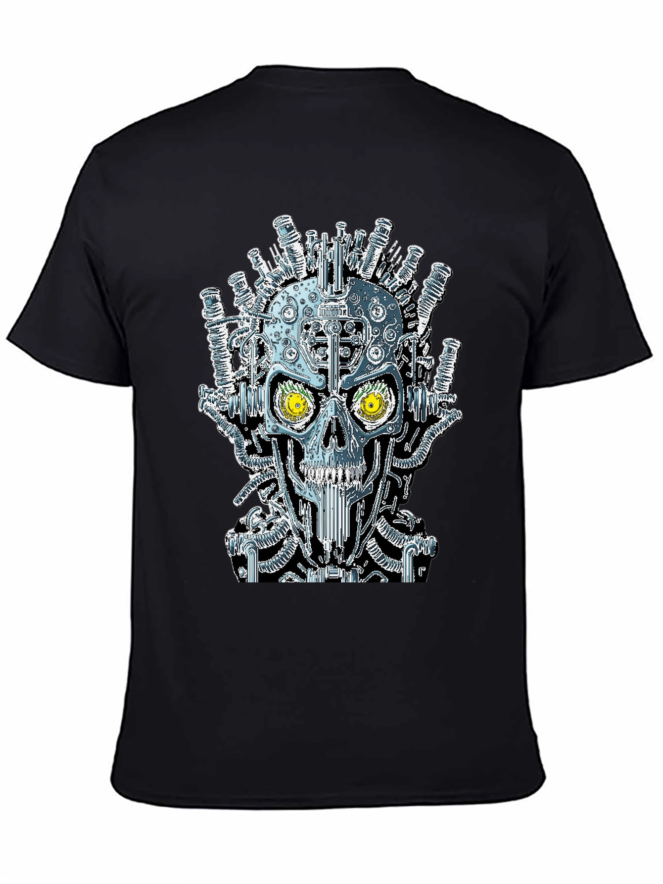 Steampunk Skull Graphic Black T-Shirt
