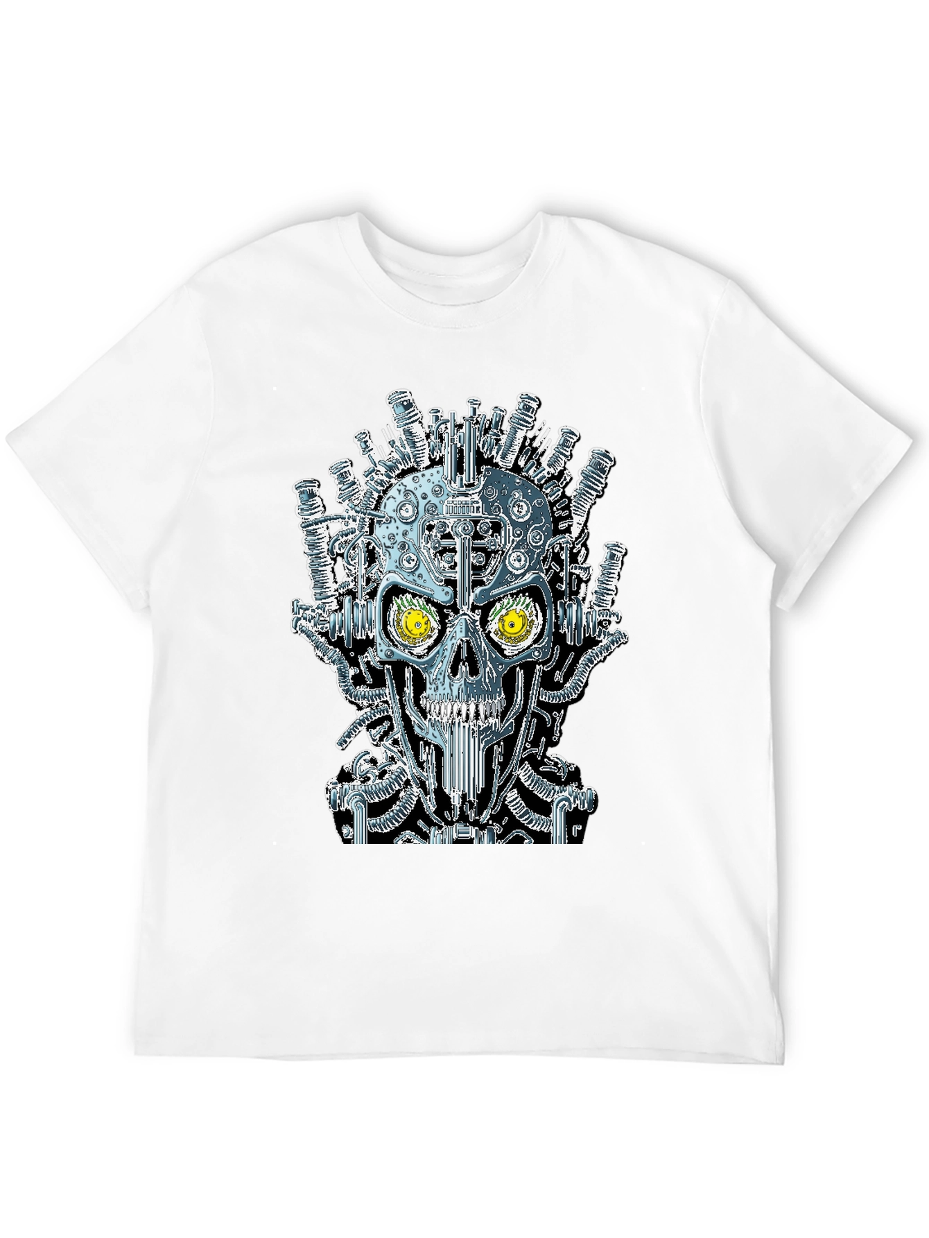 Steampunk Skull Graphic Black T-Shirt