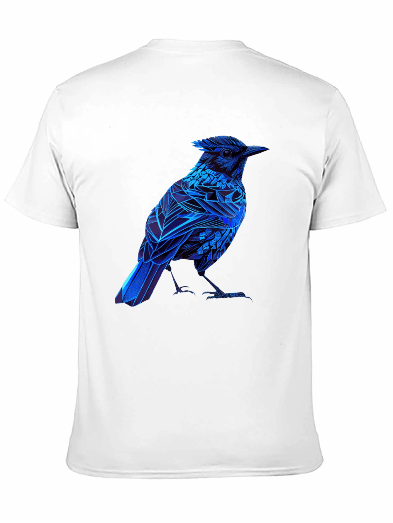 Blue Bird Graphic Tee - Modern Geometric Design