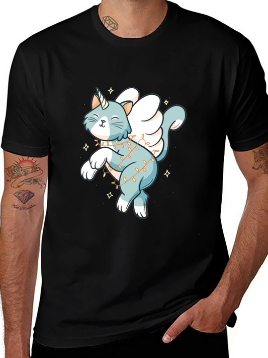Unicorn Cat T-Shirt - Winged Feline Tee