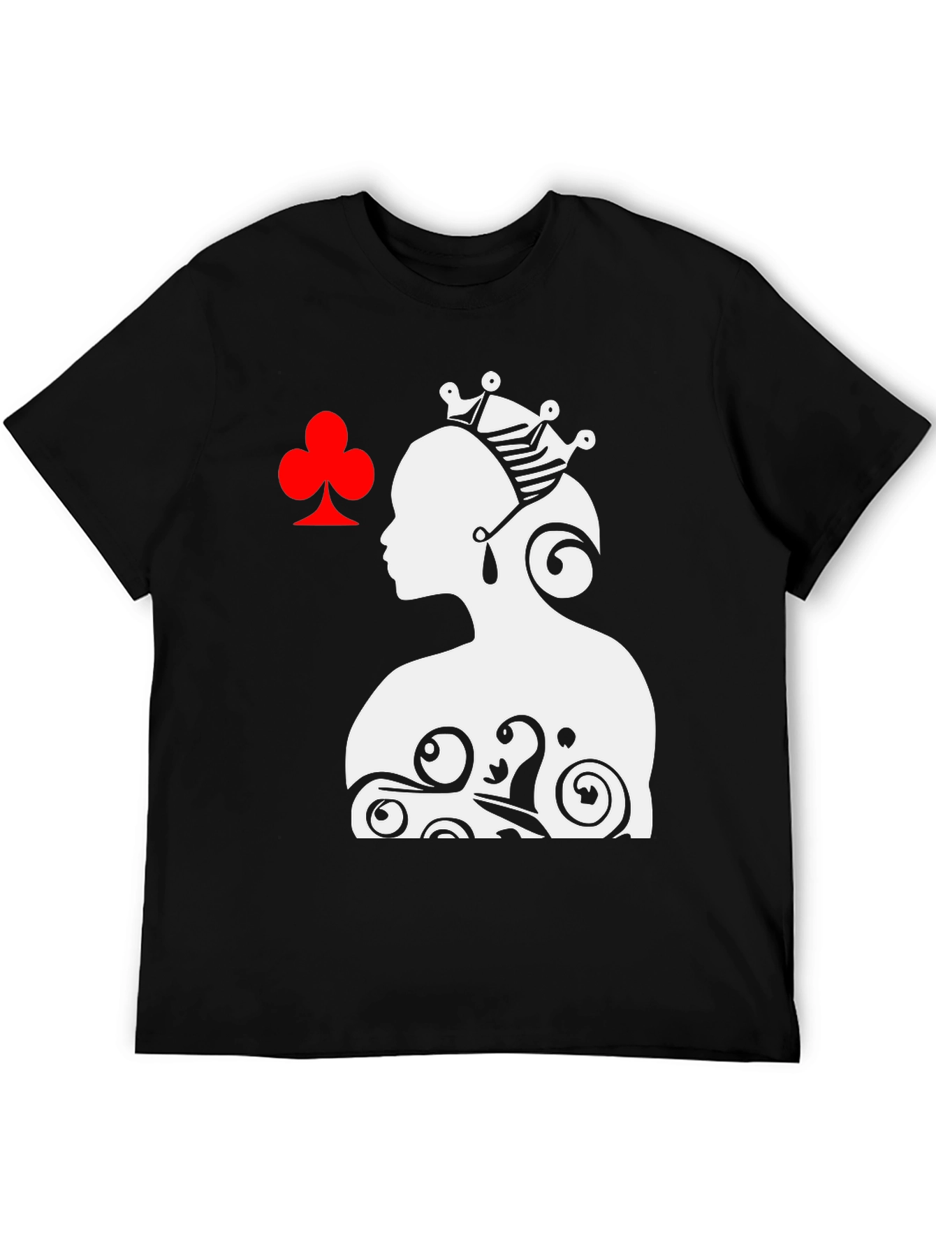 Queen of Clubs Graphic Tee - Black