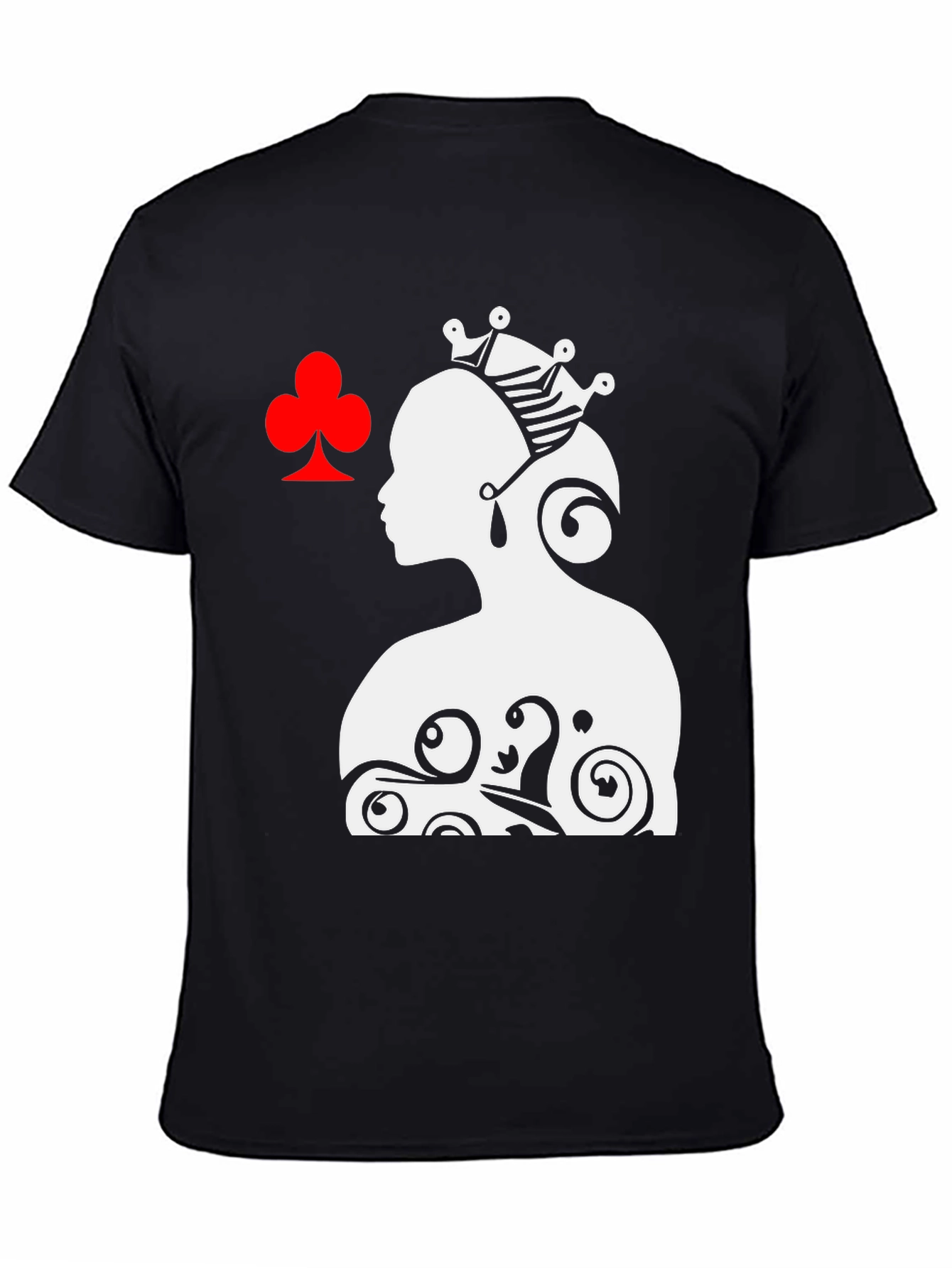Queen of Clubs Graphic Tee - Black