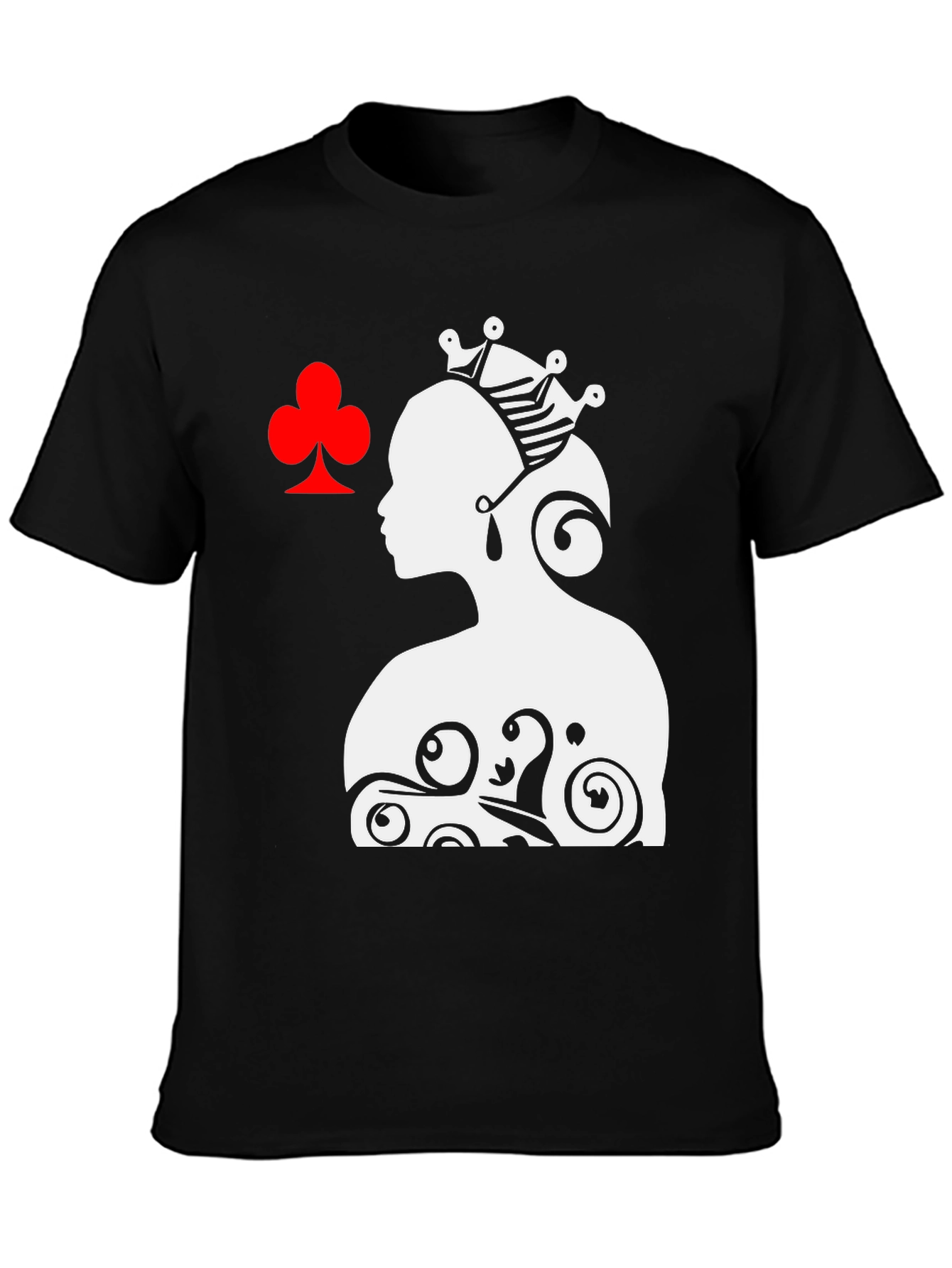 Queen of Clubs Graphic Tee - Black