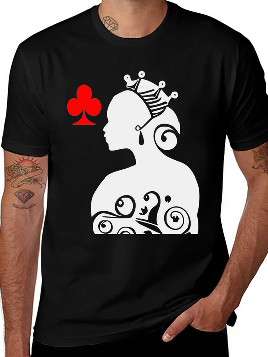 Queen of Clubs Graphic Tee - Black