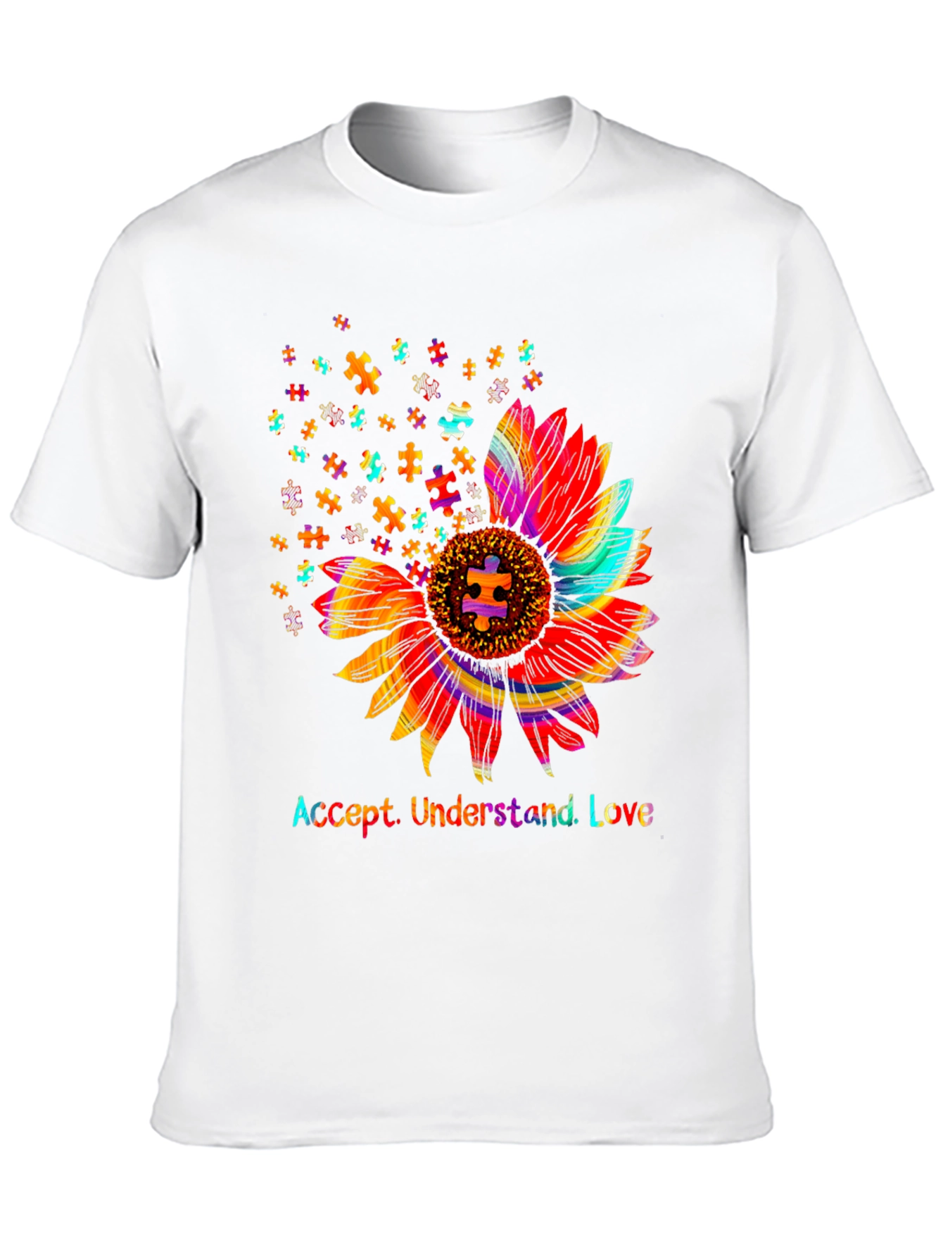 Accept Understand Love Sunflower Autism Awareness T-Shirt