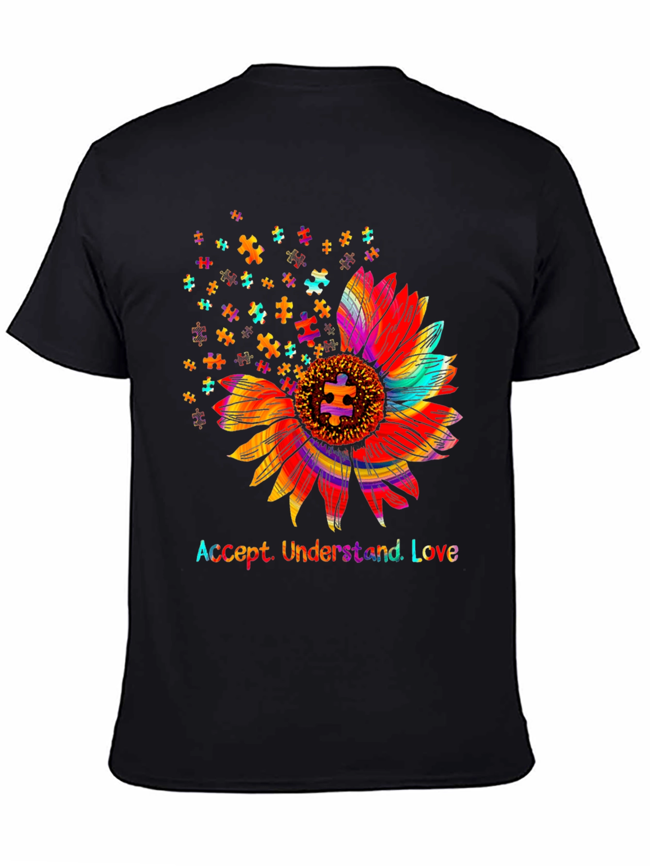 Accept Understand Love Sunflower Autism Awareness T-Shirt
