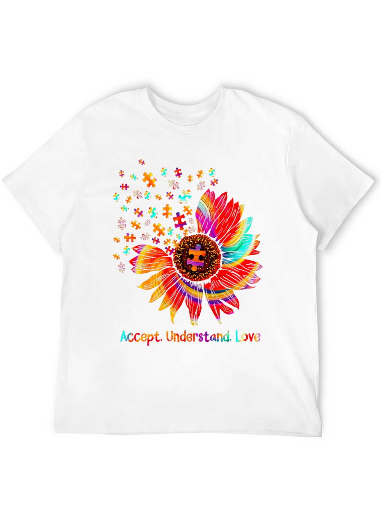 Accept Understand Love Sunflower Autism Awareness T-Shirt