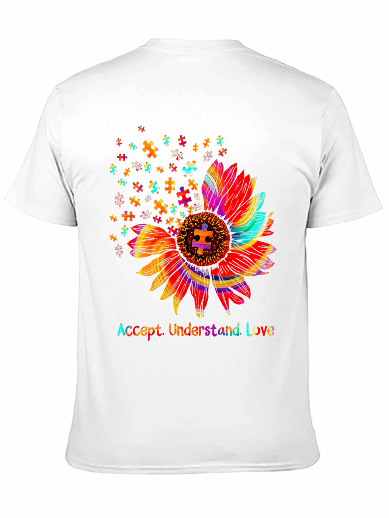 Accept Understand Love Sunflower Autism Awareness T-Shirt