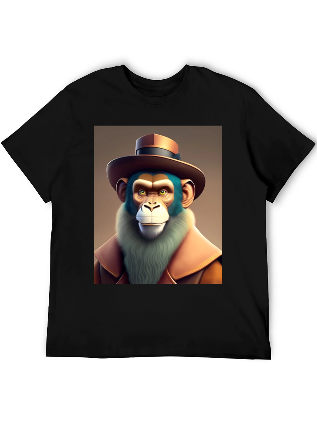 Monkey Detective Graphic T-Shirt - Cool Cartoon Ape Design