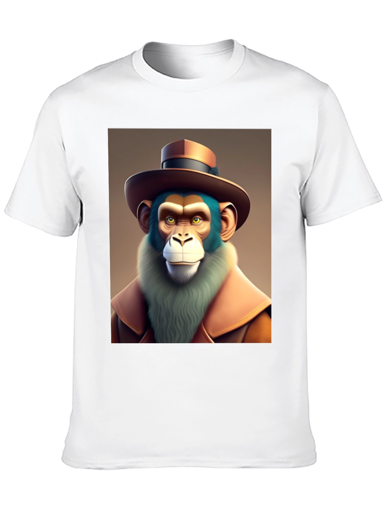 Monkey Detective Graphic T-Shirt - Cool Cartoon Ape Design