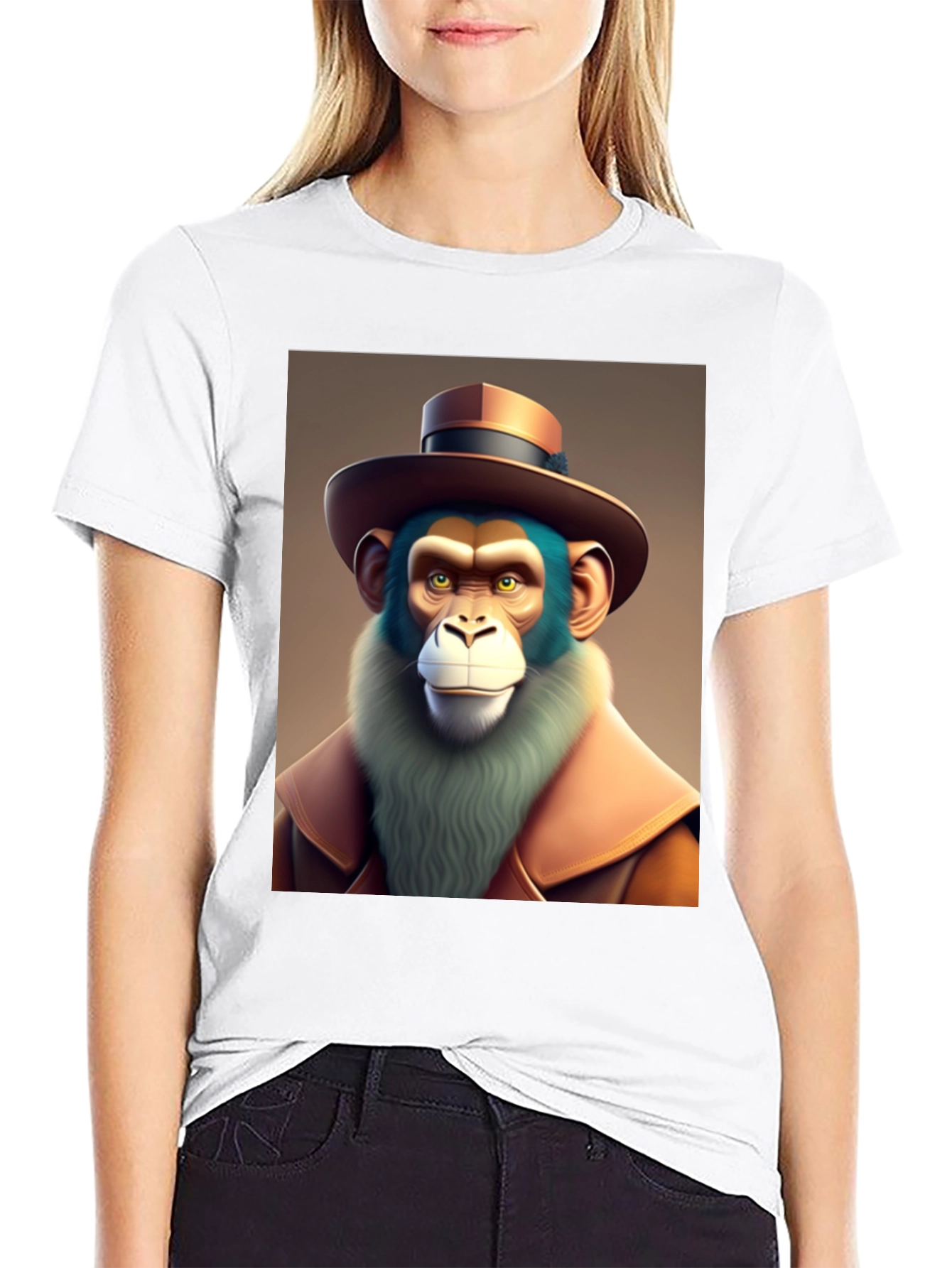 Monkey Detective Graphic T-Shirt - Cool Cartoon Ape Design
