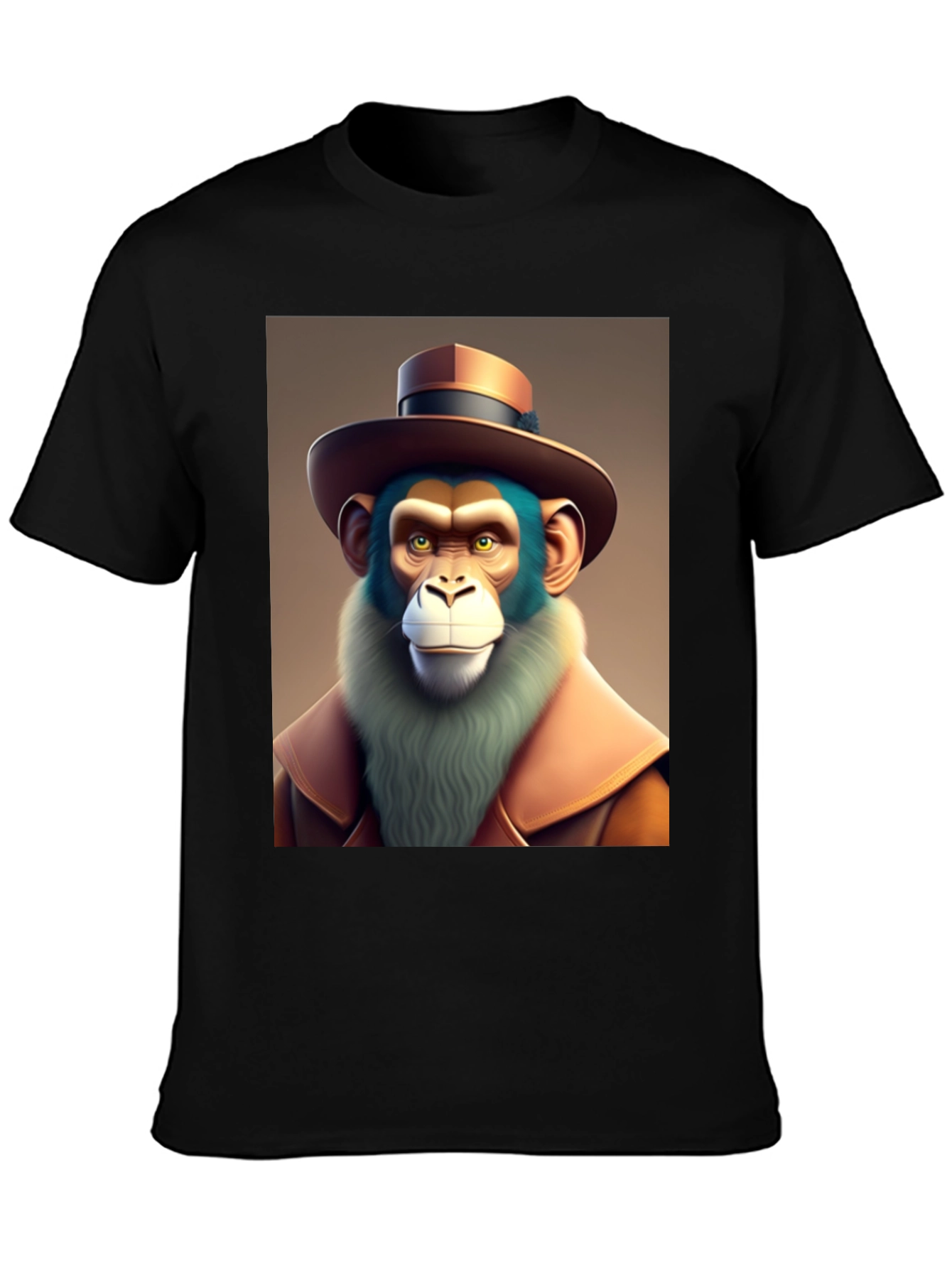 Monkey Detective Graphic T-Shirt - Cool Cartoon Ape Design