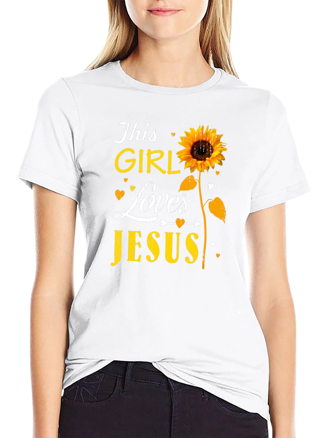 Sunflower This Girl Loves Jesus T-Shirt