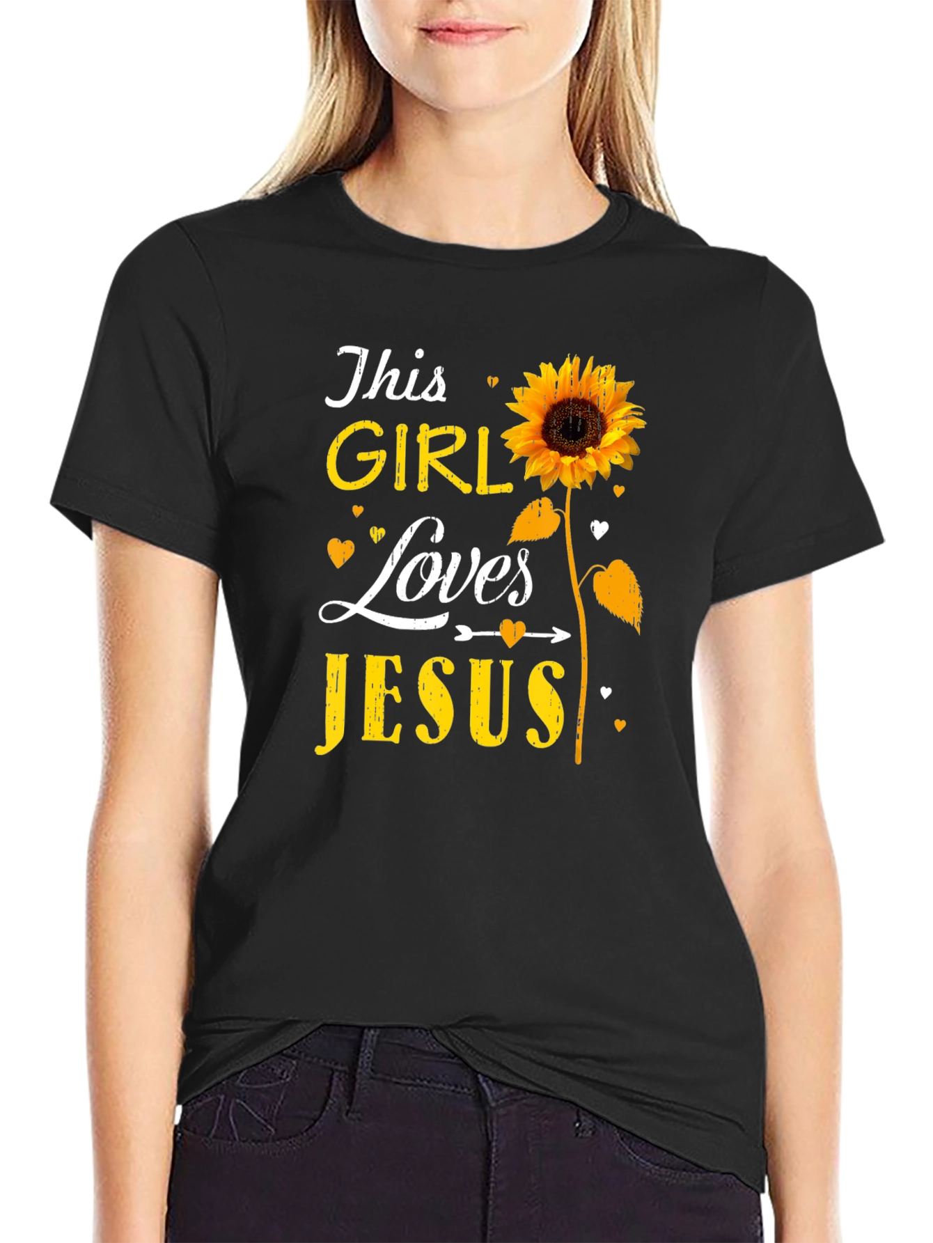 Sunflower This Girl Loves Jesus T-Shirt
