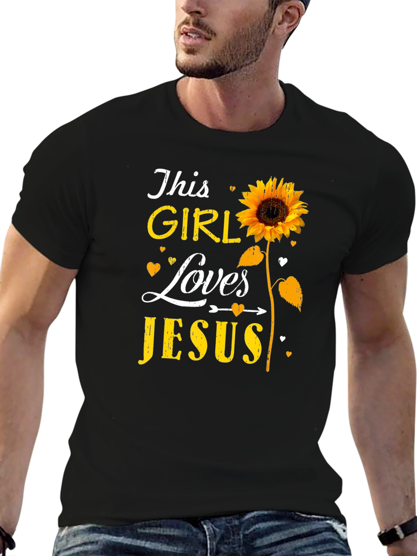 Sunflower This Girl Loves Jesus T-Shirt