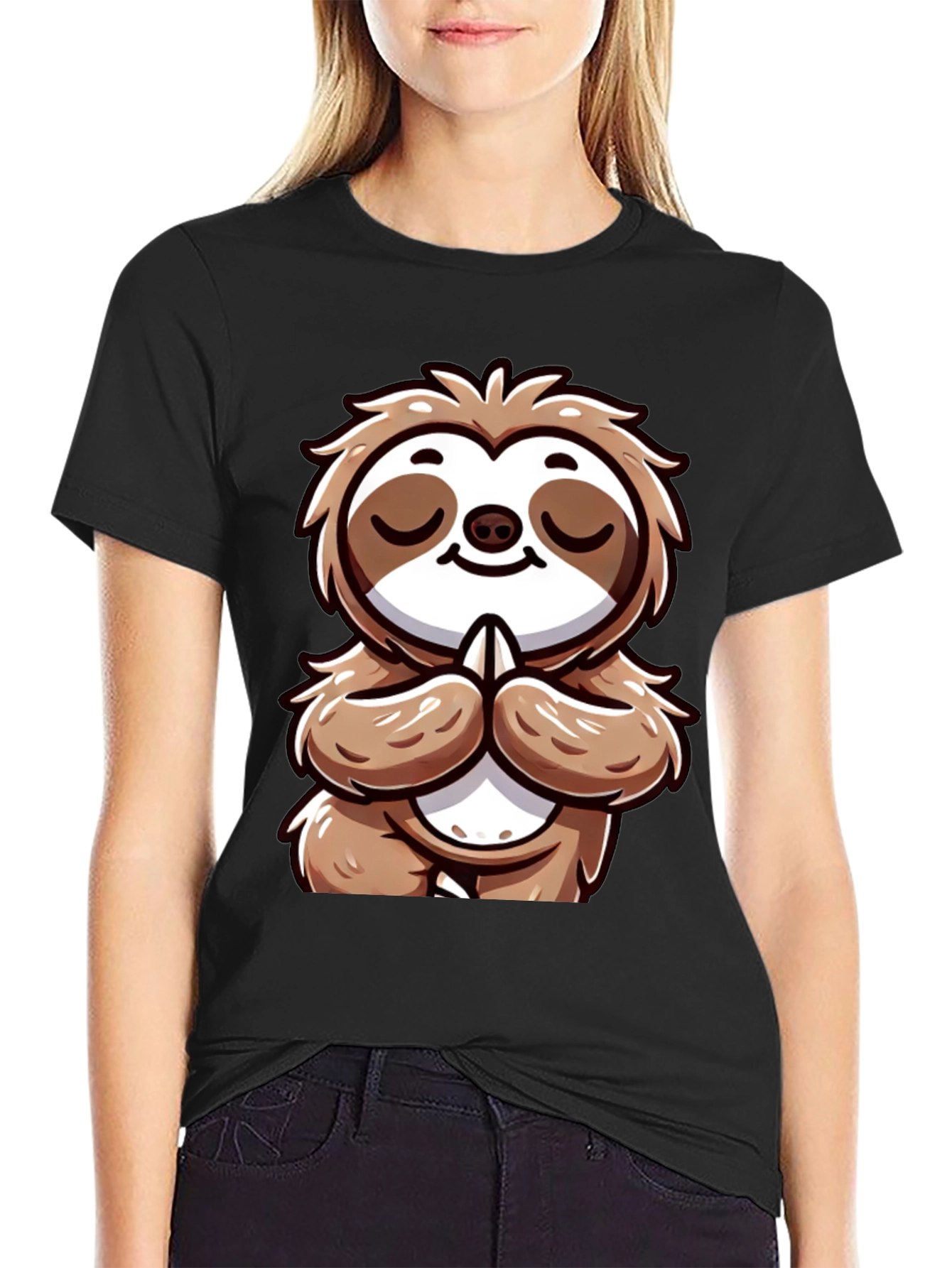 Meditating Sloth Graphic Tee - Relaxed Fit