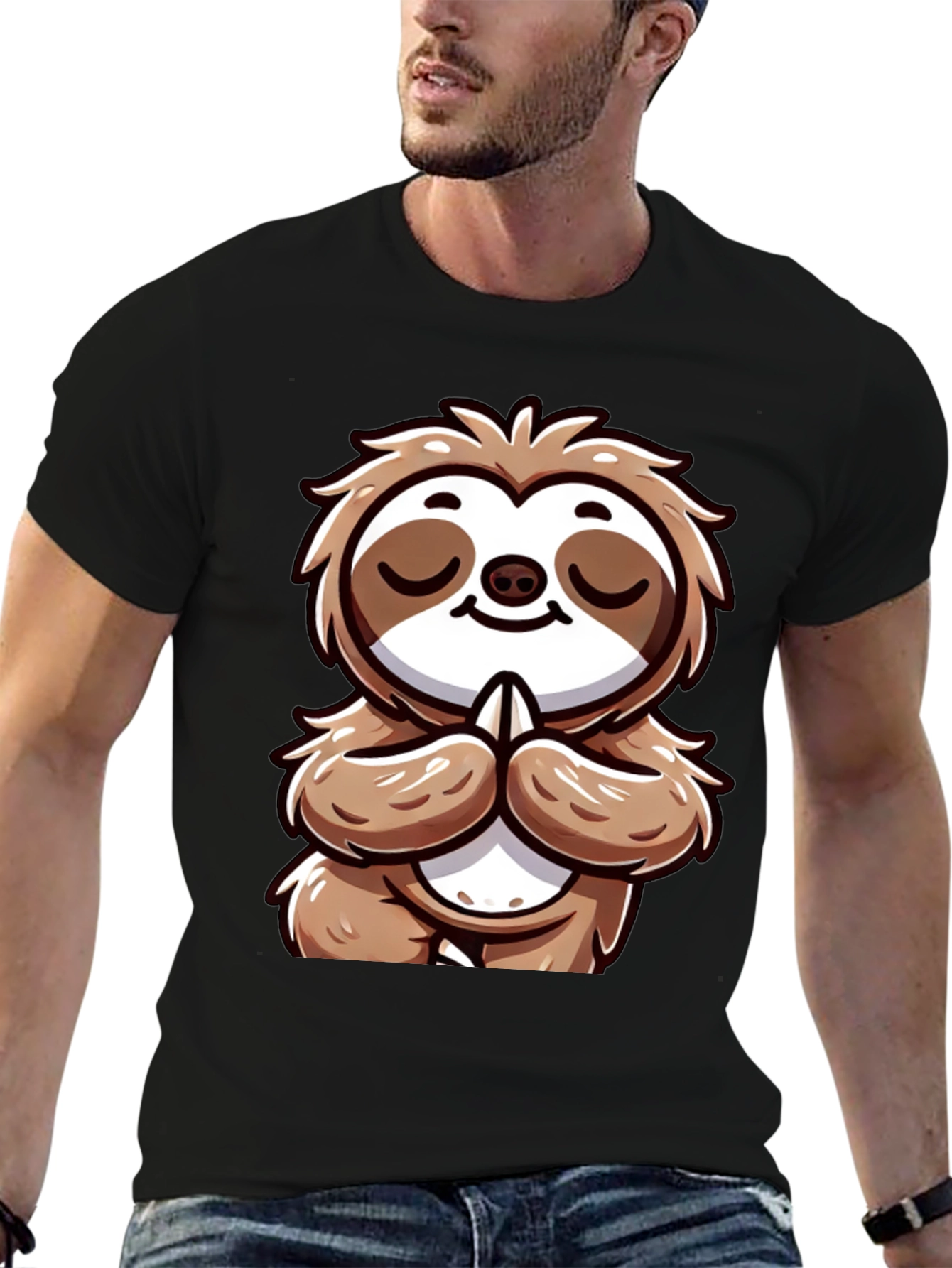 Meditating Sloth Graphic Tee - Relaxed Fit