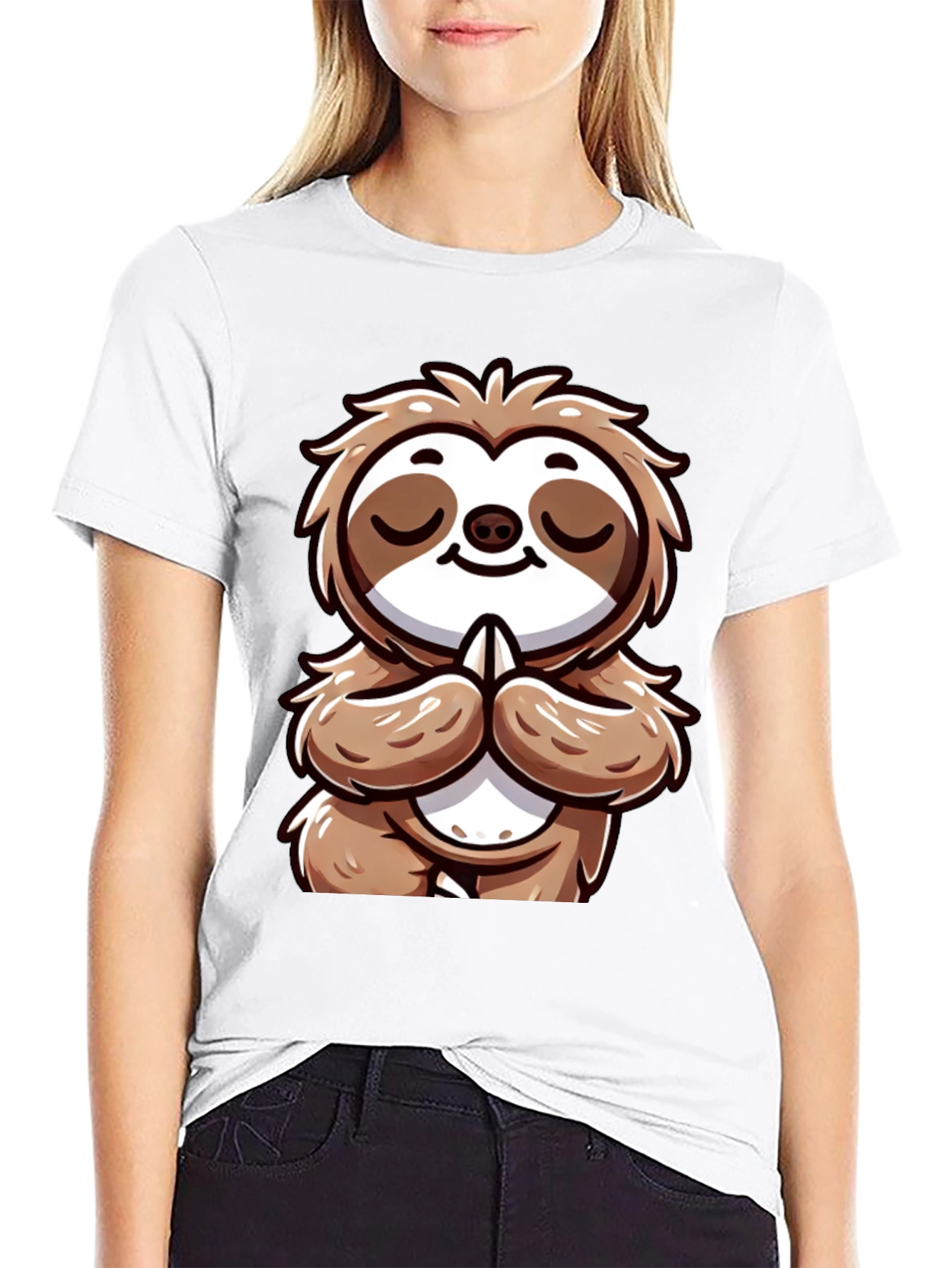 Meditating Sloth Graphic Tee - Relaxed Fit