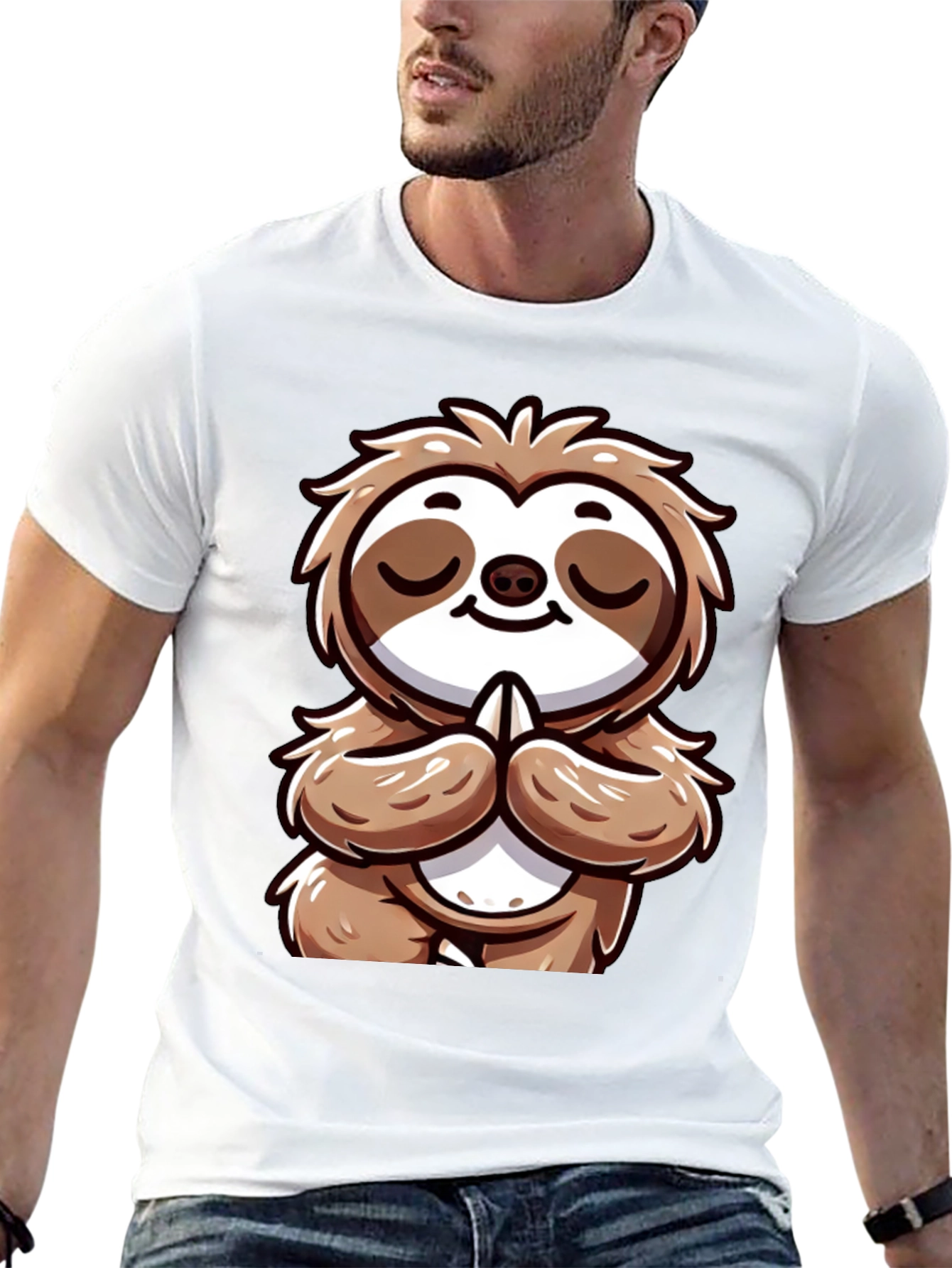 Meditating Sloth Graphic Tee - Relaxed Fit