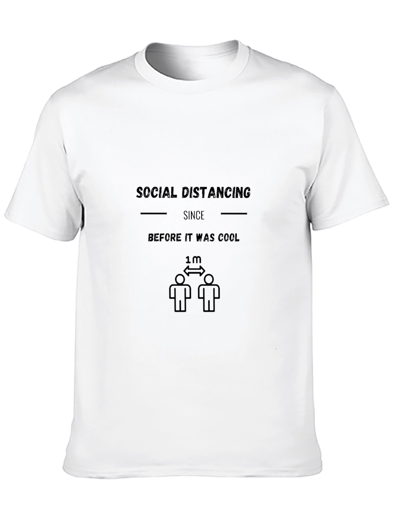 Social Distancing Graphic Tee - Black Casual Shirt