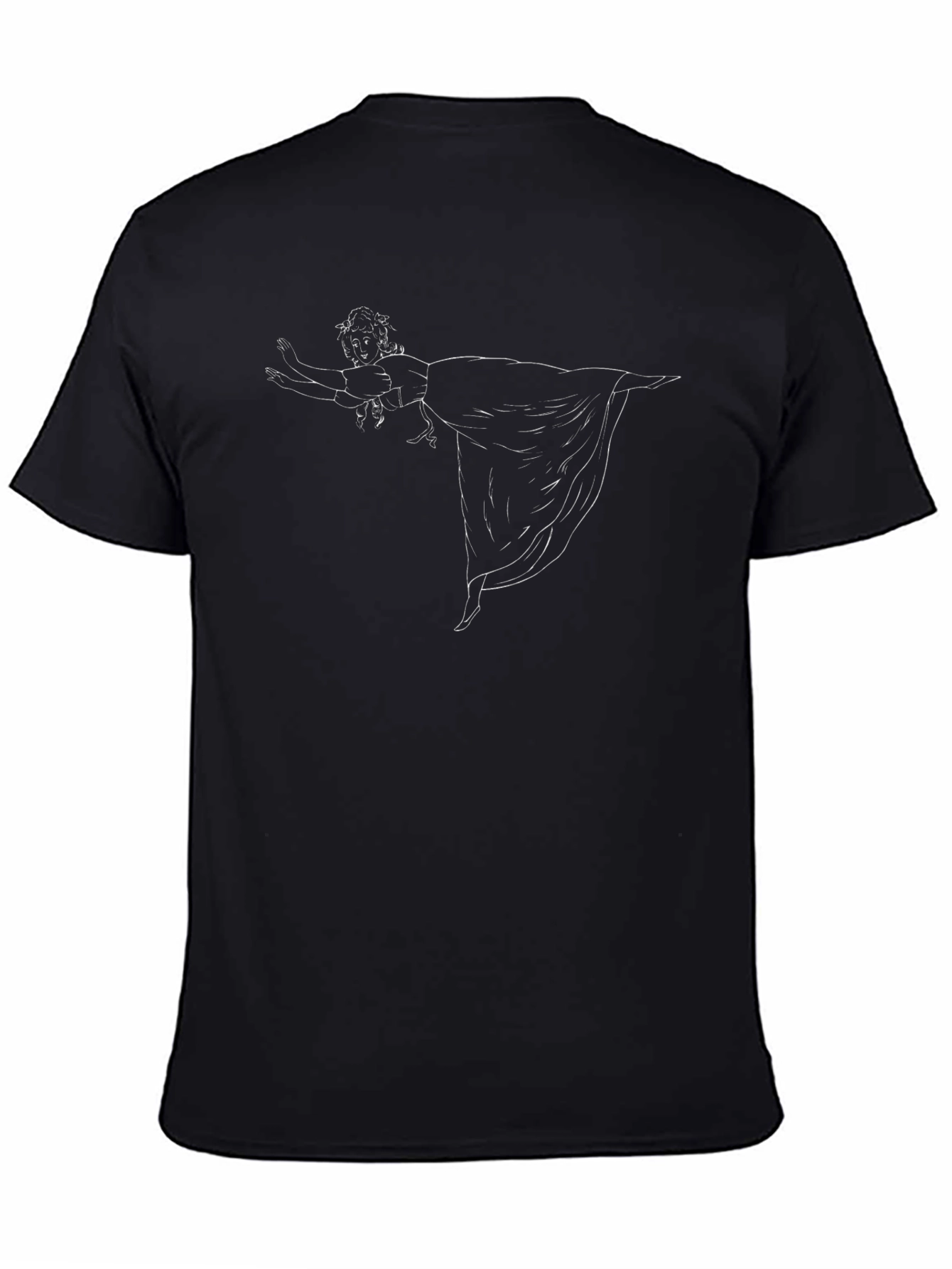 Black T-Shirt with Ballet Dancer Design