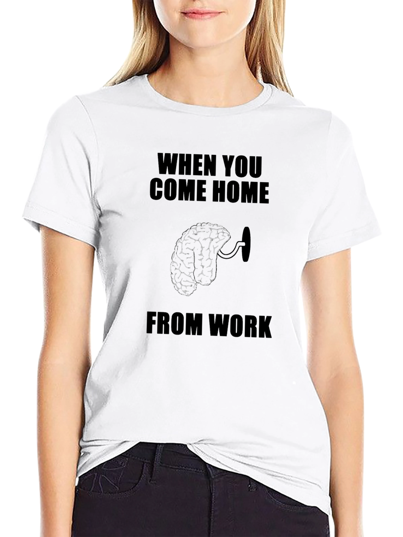 Brain Dead From Work Black Graphic T-Shirt