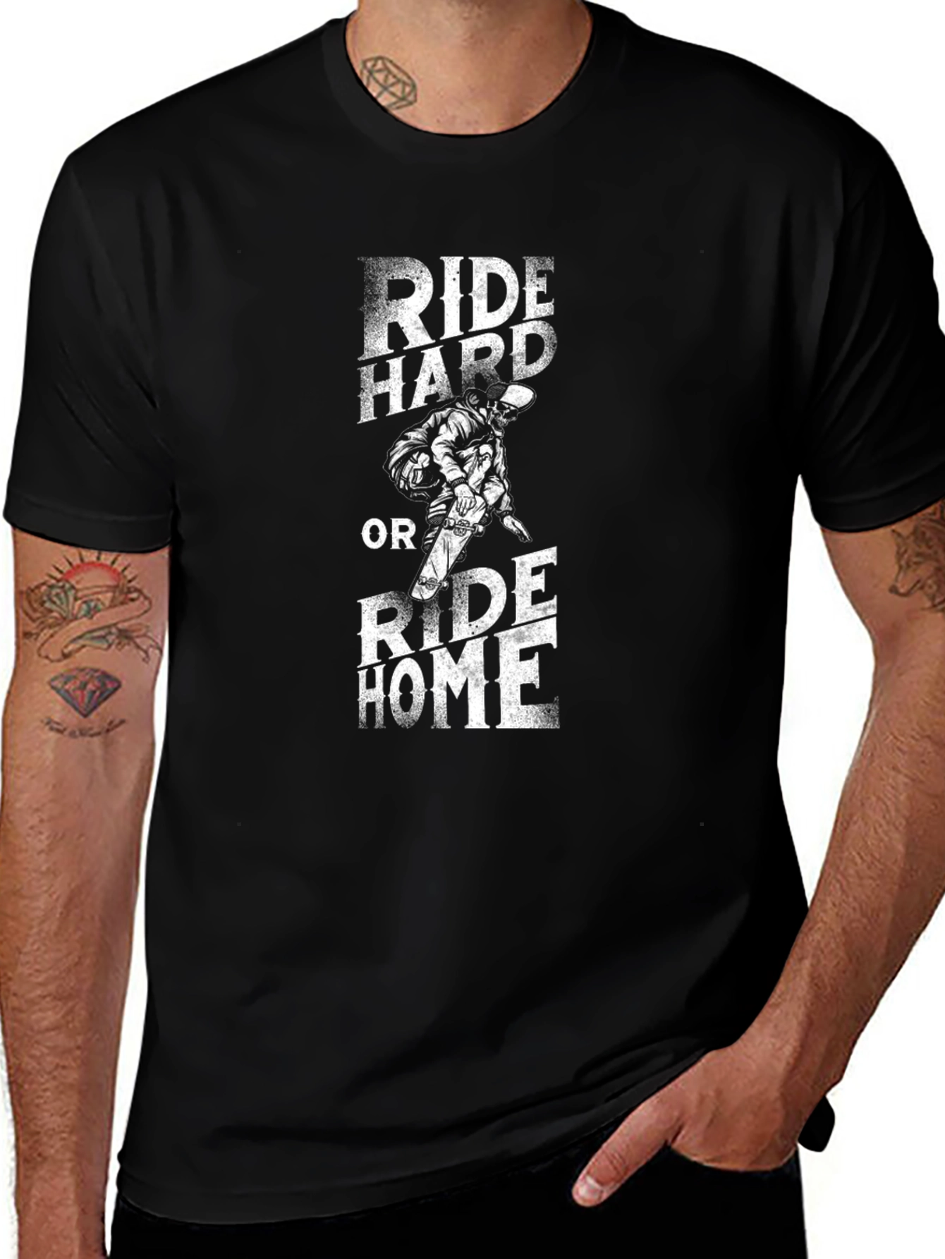 Ride Hard T-Shirt - Biker Style Graphic Tee