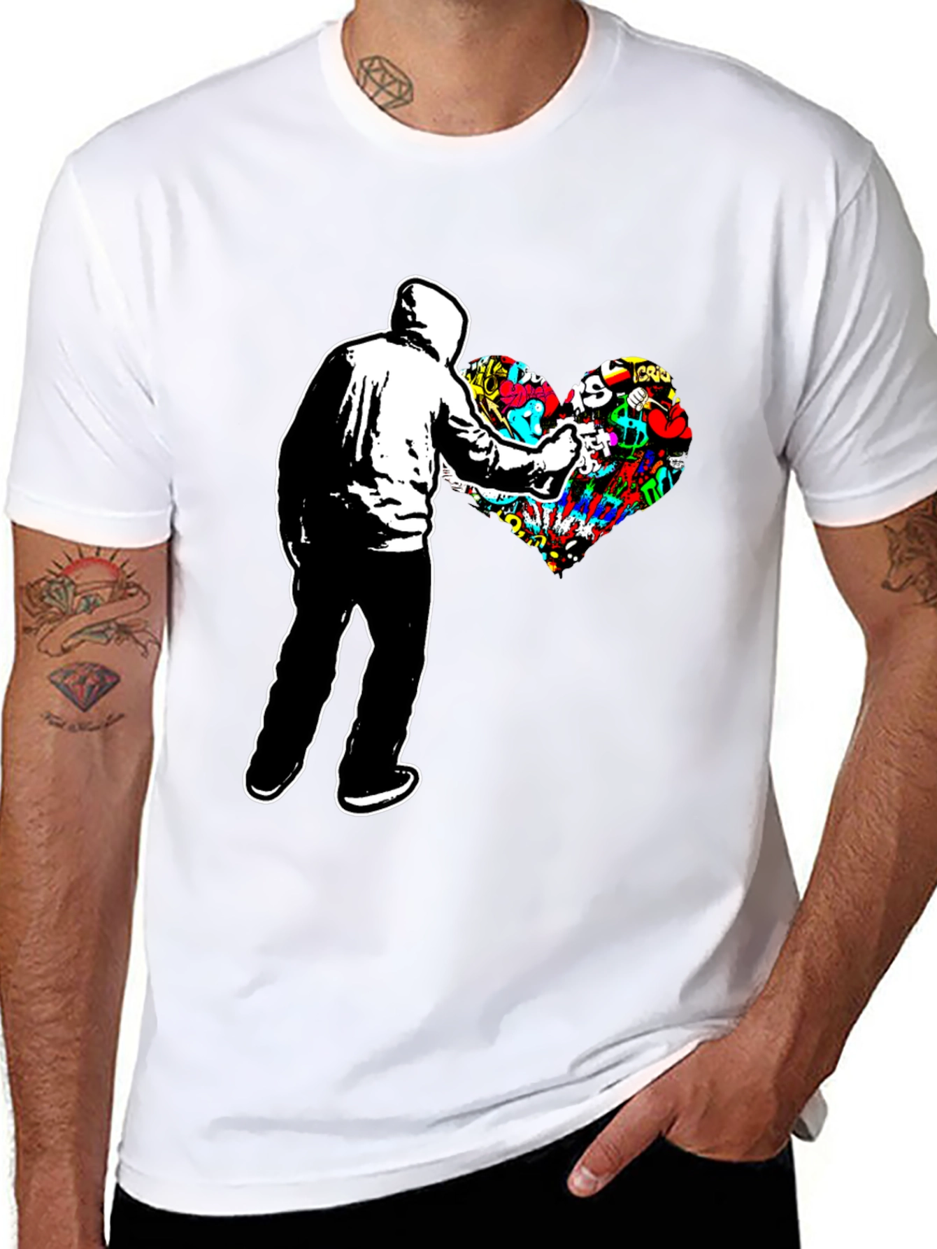 Graffiti Heart Black Tee