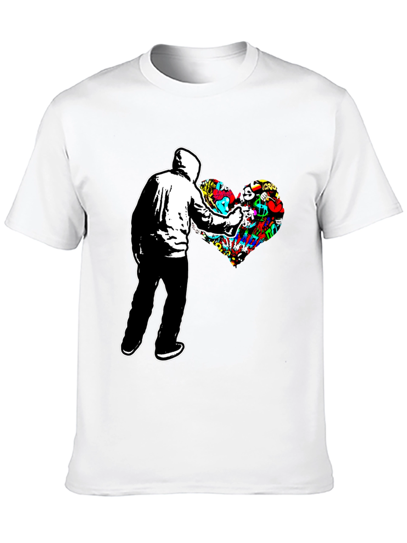 Graffiti Heart Black Tee