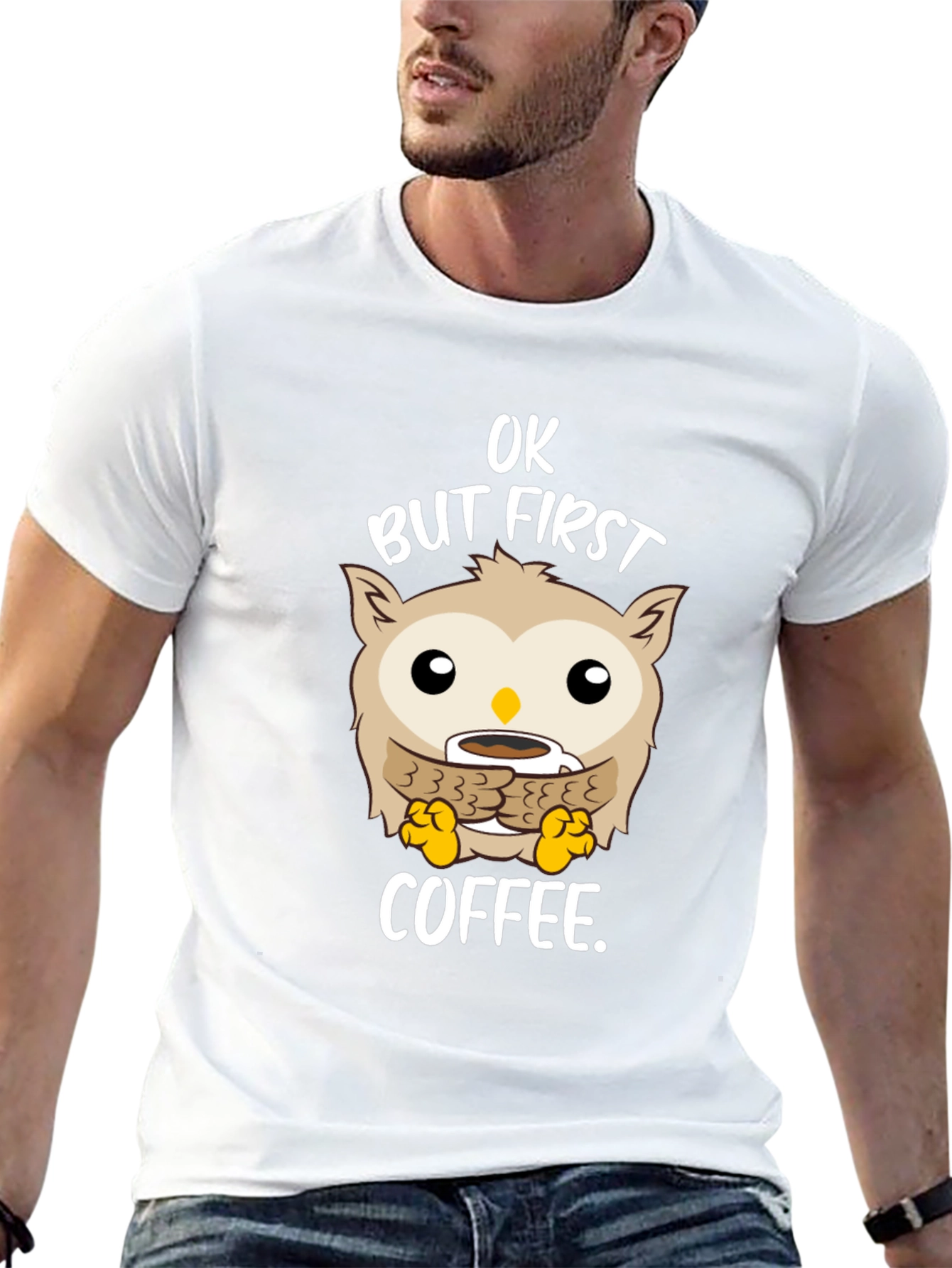 OK But First Coffee Owl T-Shirt