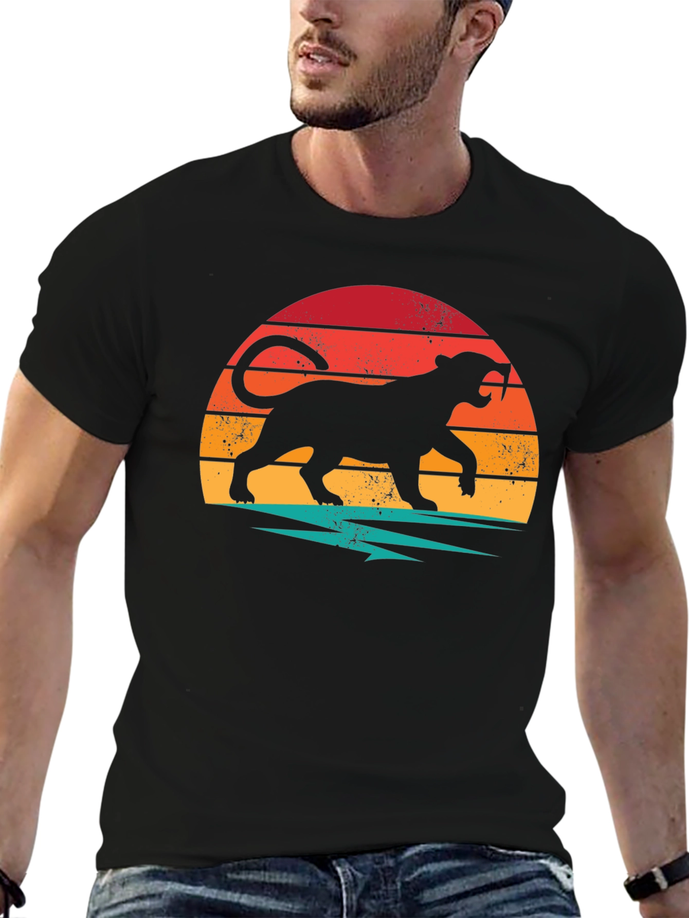Retro Panther Graphic T-Shirt