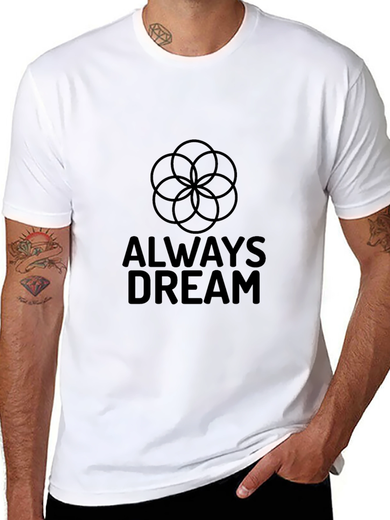 Always Dream Graphic Tee - Black Cotton