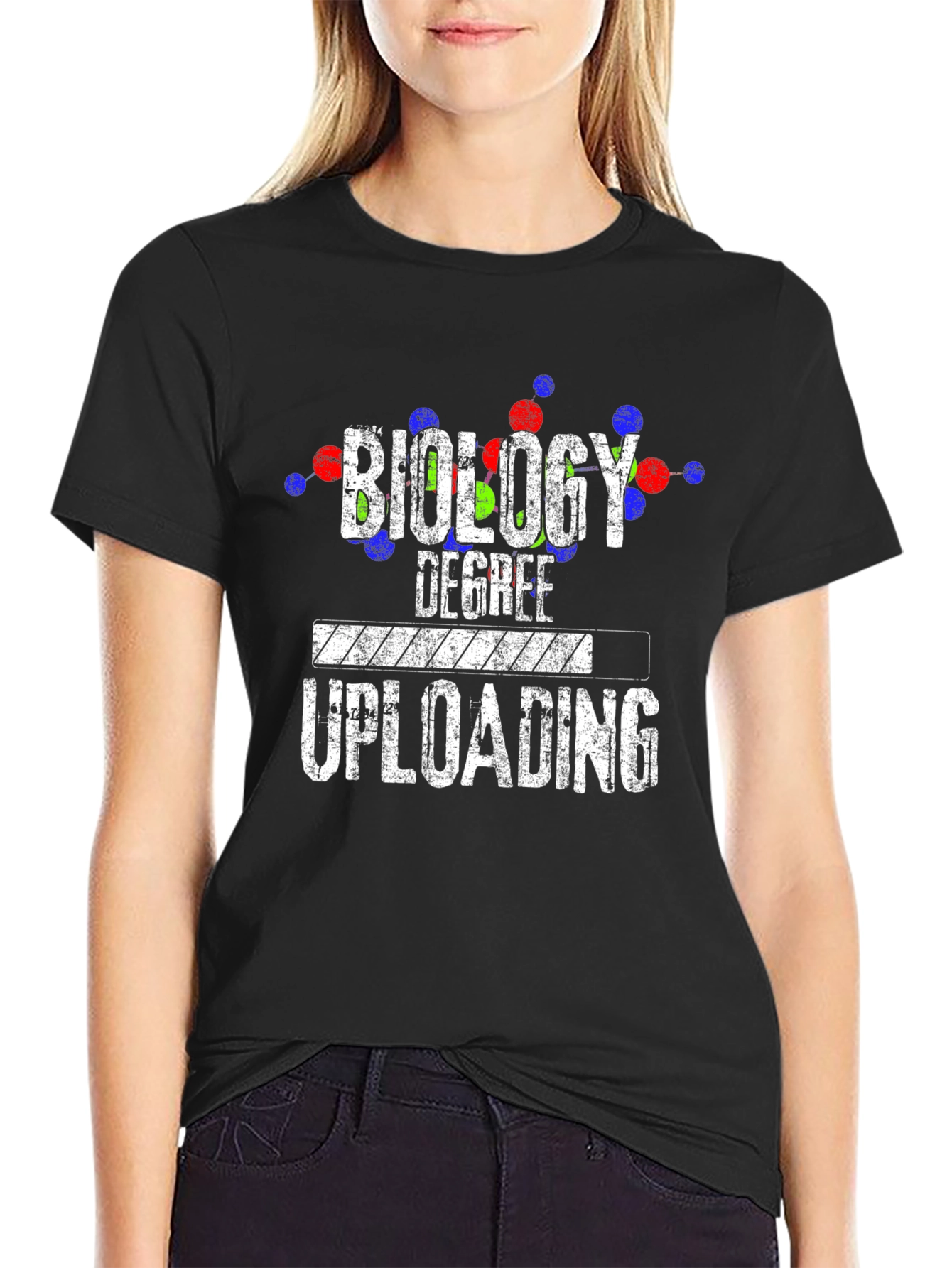 Biology Degree Uploading T-Shirt - Science Student Apparel