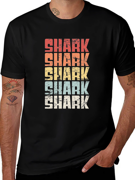 Retro Shark Graphic Tee - Vintage Style Comfort
