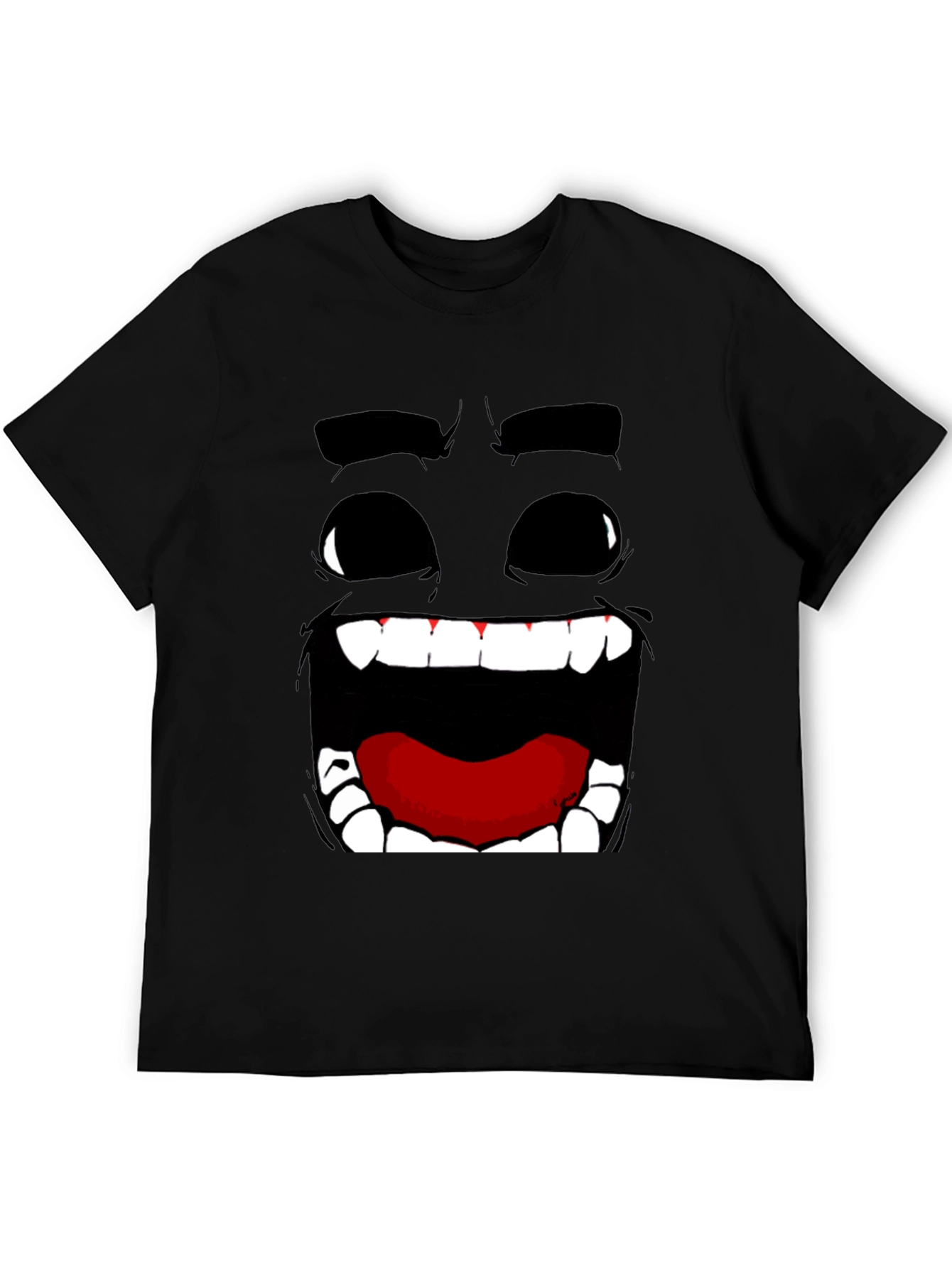 Funny Face Graphic Print Black T-Shirt