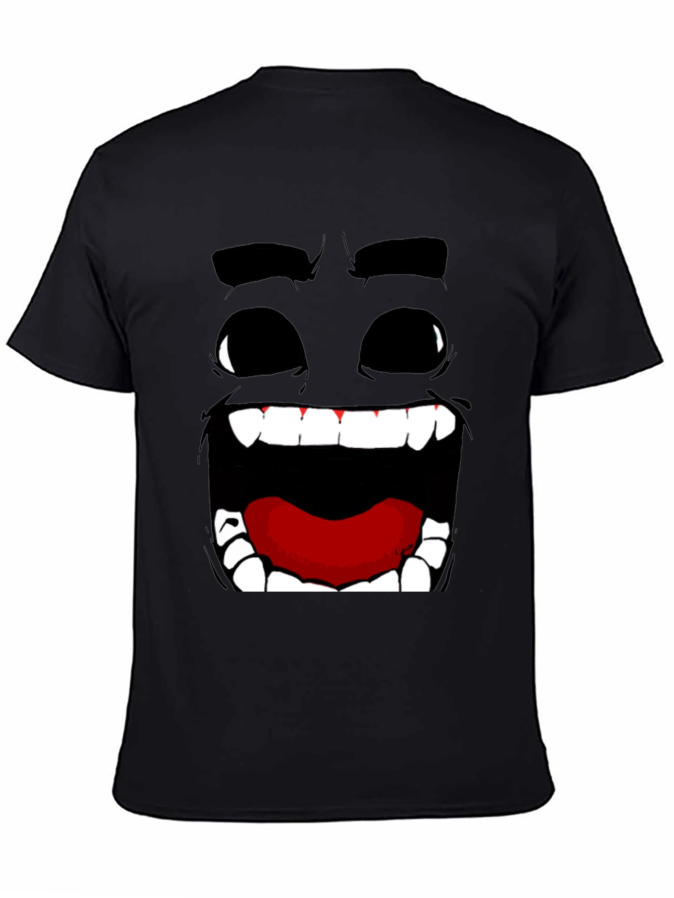 Funny Face Graphic Print Black T-Shirt